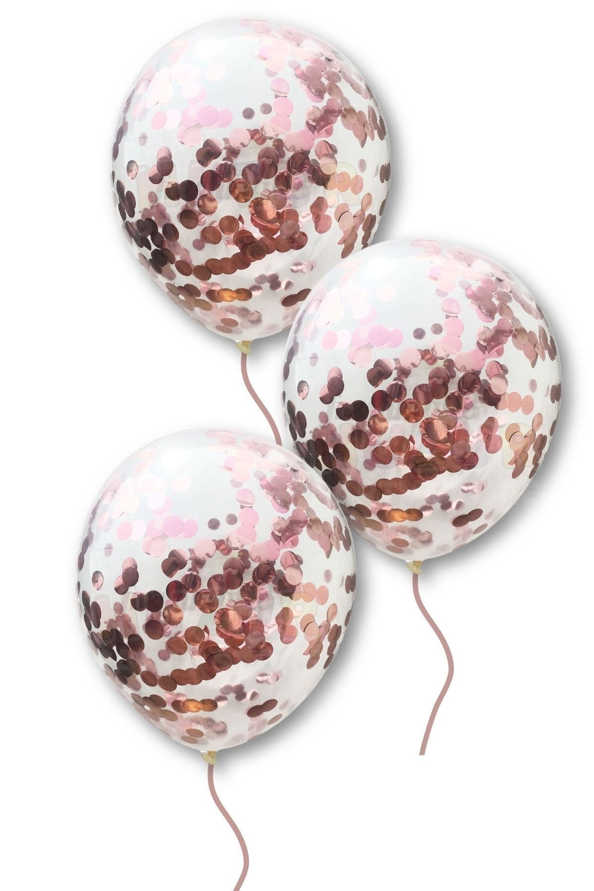 Rose Gold Konfetili Şeffaf Balon 10 Adet 30 Cm Içi Gözüken Pullu Balon Balon Pulu Renksiz Balon