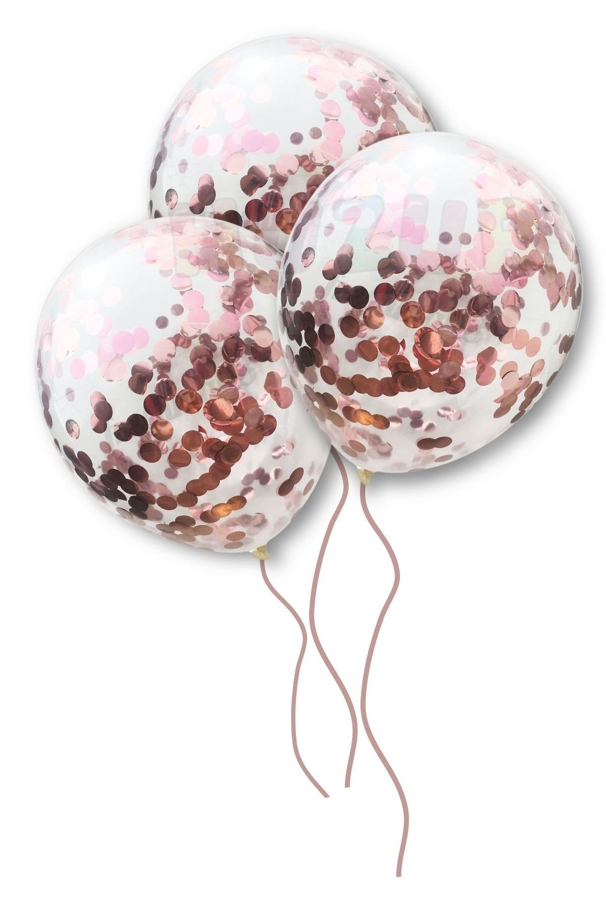 Rose Gold Konfetili Şeffaf Balon 10 Adet 30 Cm Içi Gözüken Pullu Balon Balon Pulu Renksiz Balon