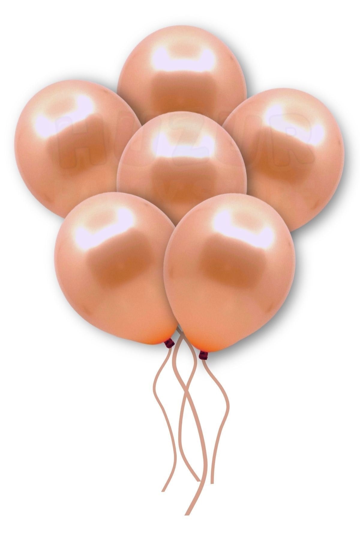 Rose Gold Konfetili Şeffaf Ve Rose Gold Metalik Balon Seti 20 Adet 30 Cm Içi Gözüken Pullu Balon