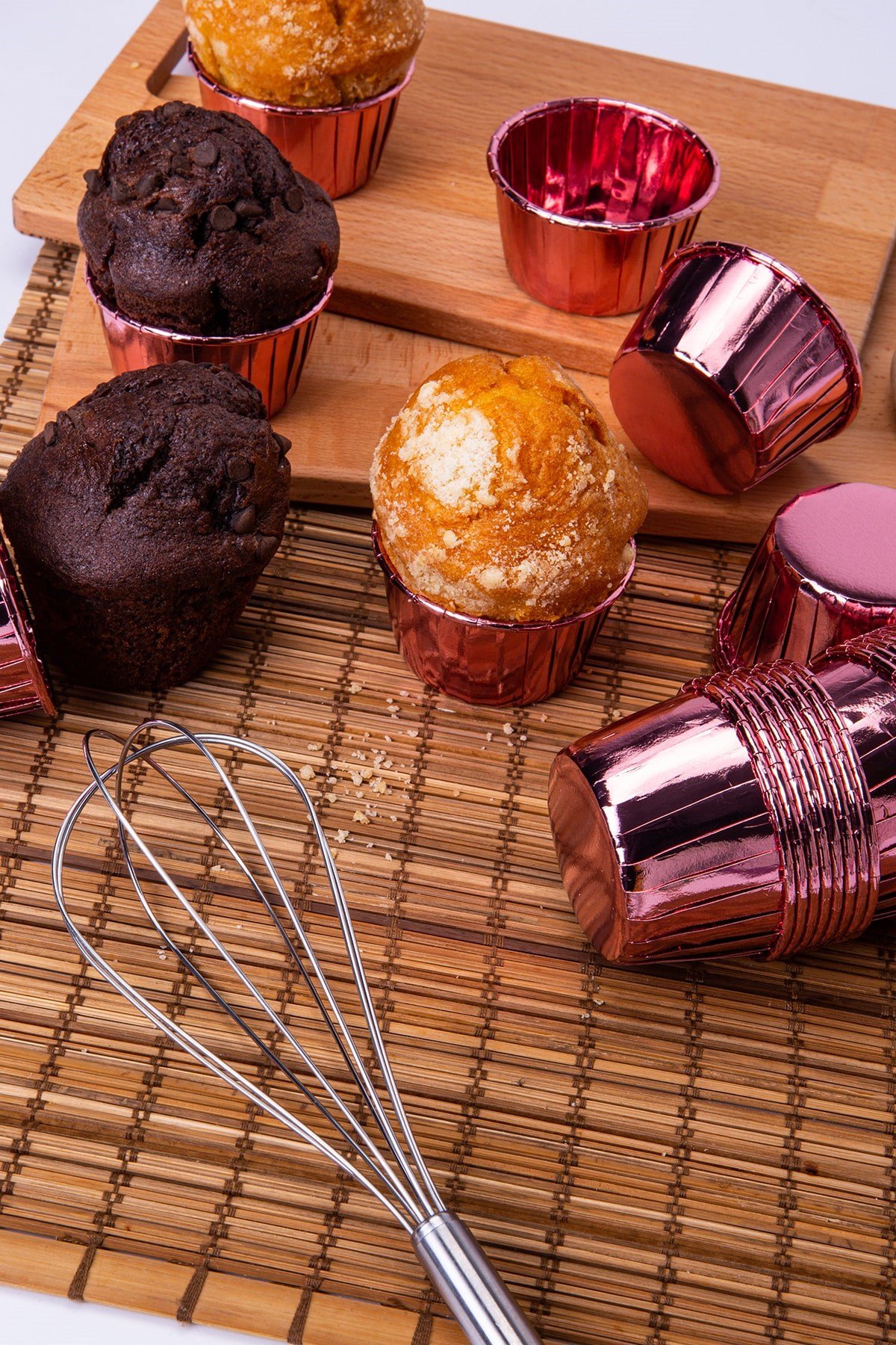 Rose Gold Parlak Kaplama 25li Kek Kalıbı Fırında Dağılmayan 6.5x4 Cm Muffin Cupcake Stand Kapsülü