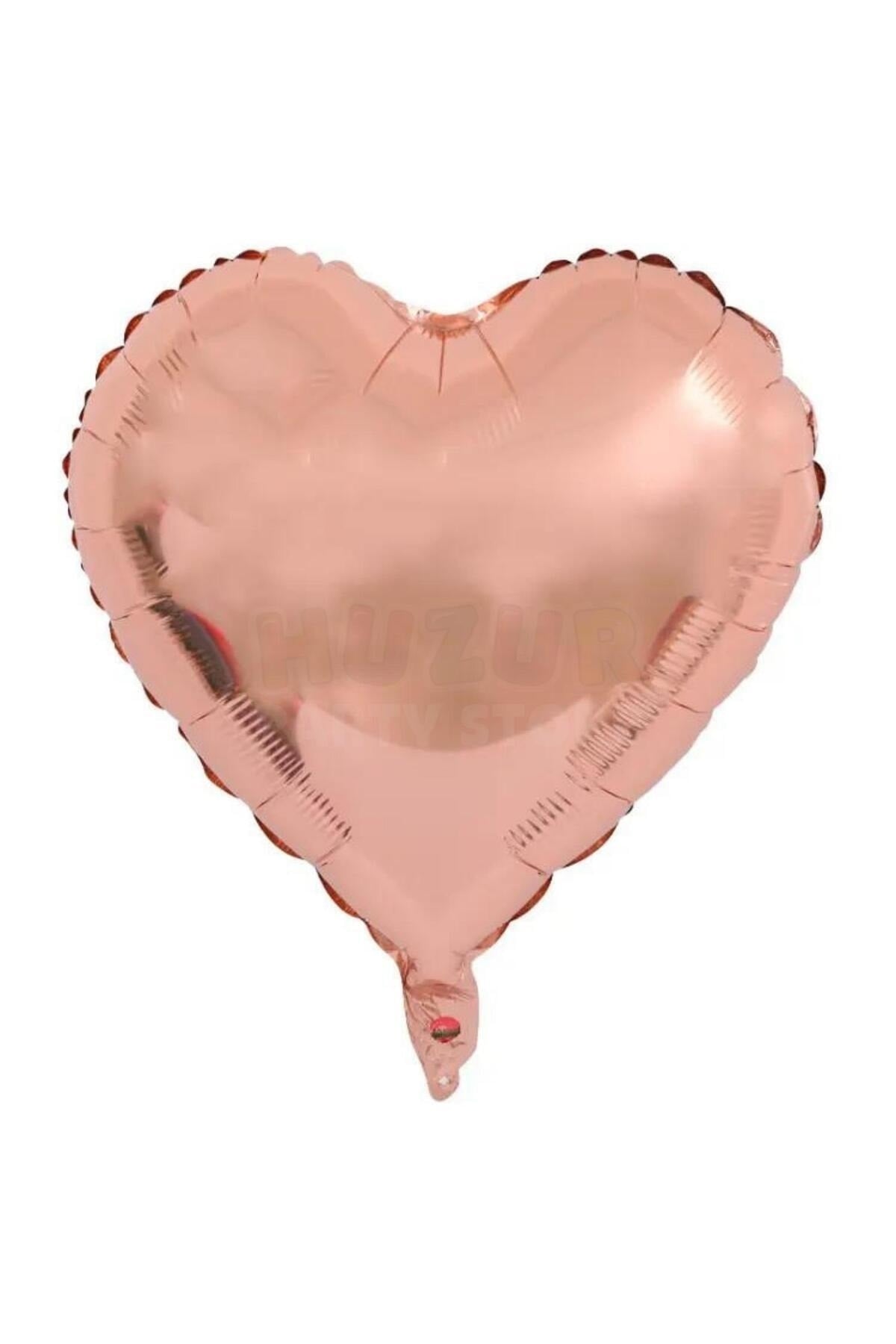 Rose Gold Renk Kalp Folyo Balon 45 Cm 18 inç Helyuma Uyumlu Bakır Konsept Parti Doğum Günü Balonu