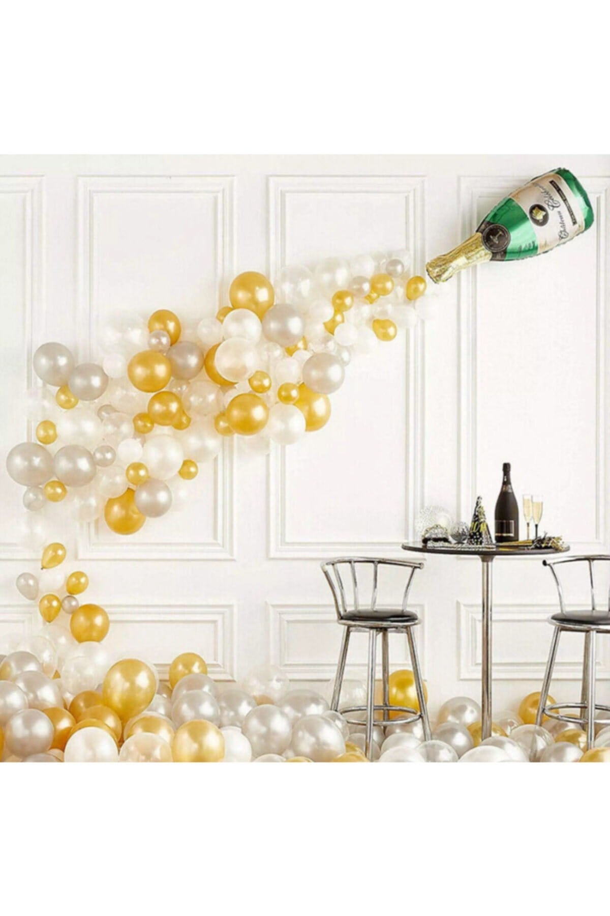 Şampanya Folyo Balon Yeşil Renk 93x48 Cm Chateau Celebration Yazılı Bride To Be Bekarlığa Veda Şişe