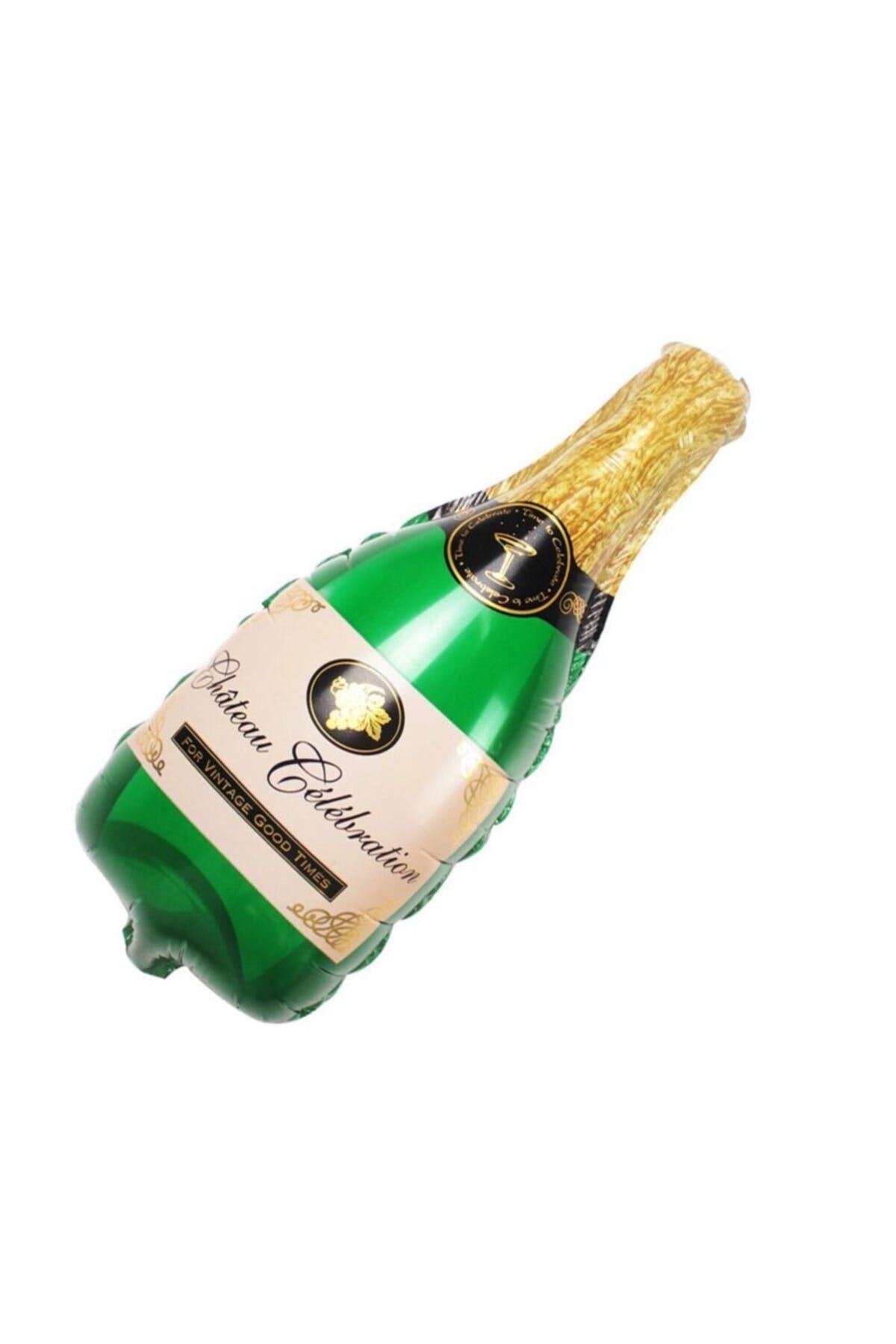 Şampanya Folyo Balon Yeşil Renk 93x48 Cm Chateau Celebration Yazılı Bride To Be Bekarlığa Veda Şişe