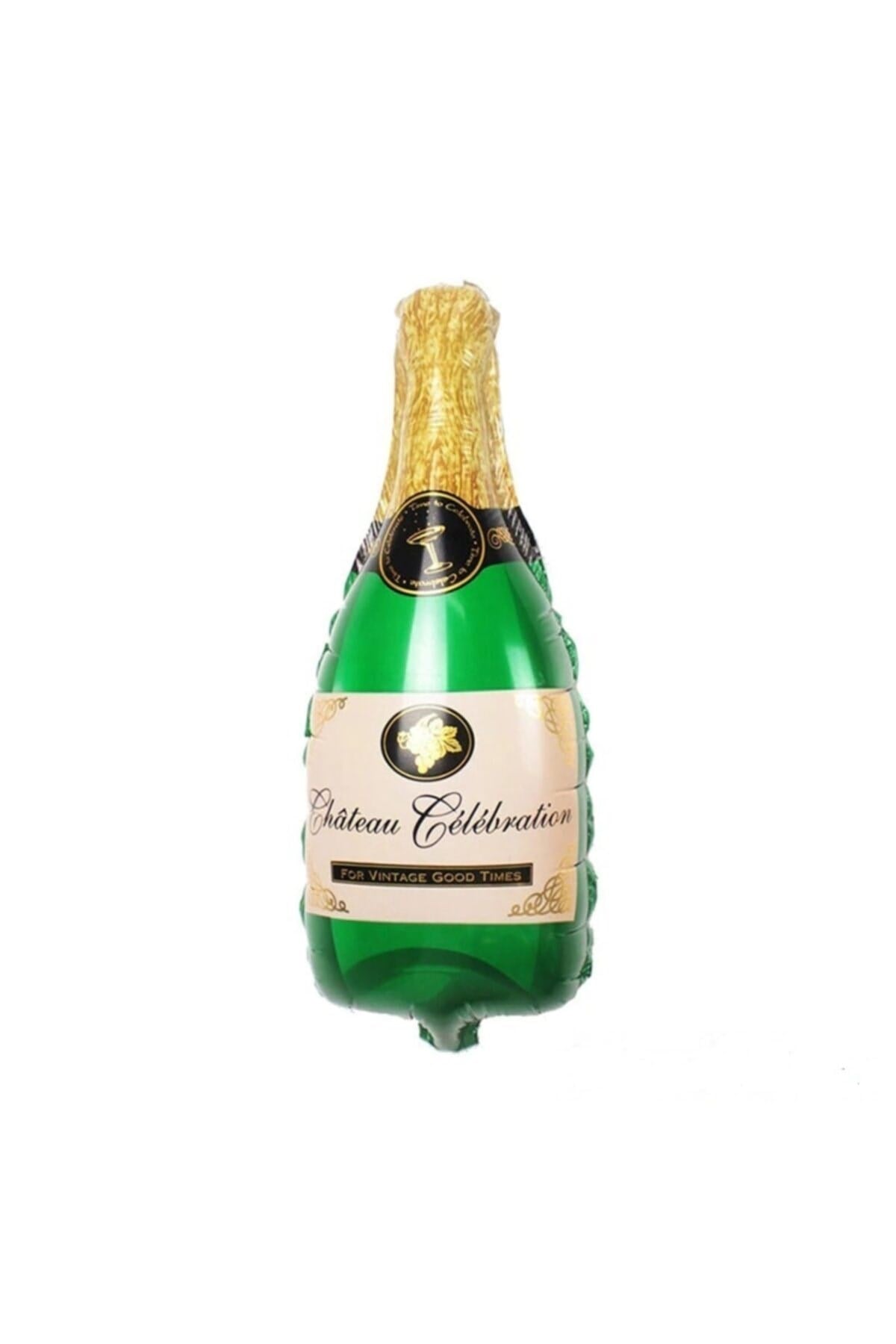 Şampanya Folyo Balon Yeşil Renk 93x48 Cm Chateau Celebration Yazılı Bride To Be Bekarlığa Veda Şişe