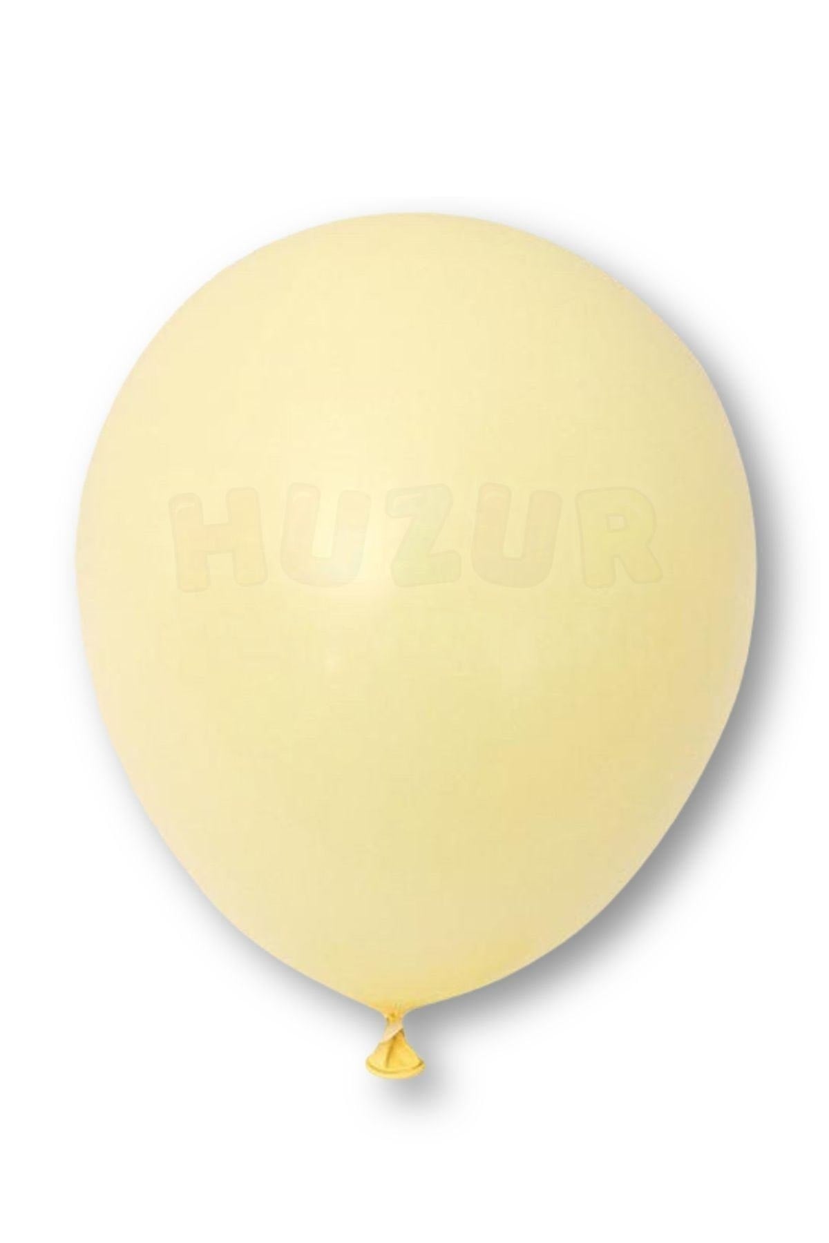 Sarı Makaron Balon 50 Adet 30 Cm Pastel Rengi Parti Balonu Soft Renk Doğum Günü Partisi Konsepti Süs