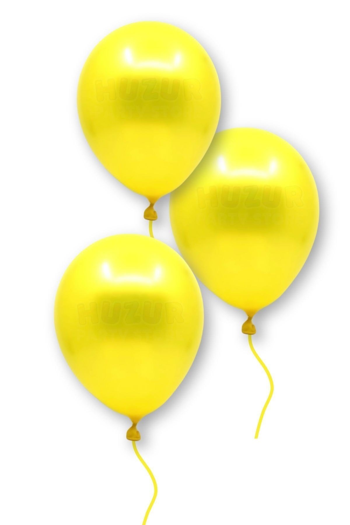 Sarı Renkli Metalik Balon 10 Adet 30 Cm Lateks Parti Konsept Temalı Safari Düz Doğum Günü Balonu
