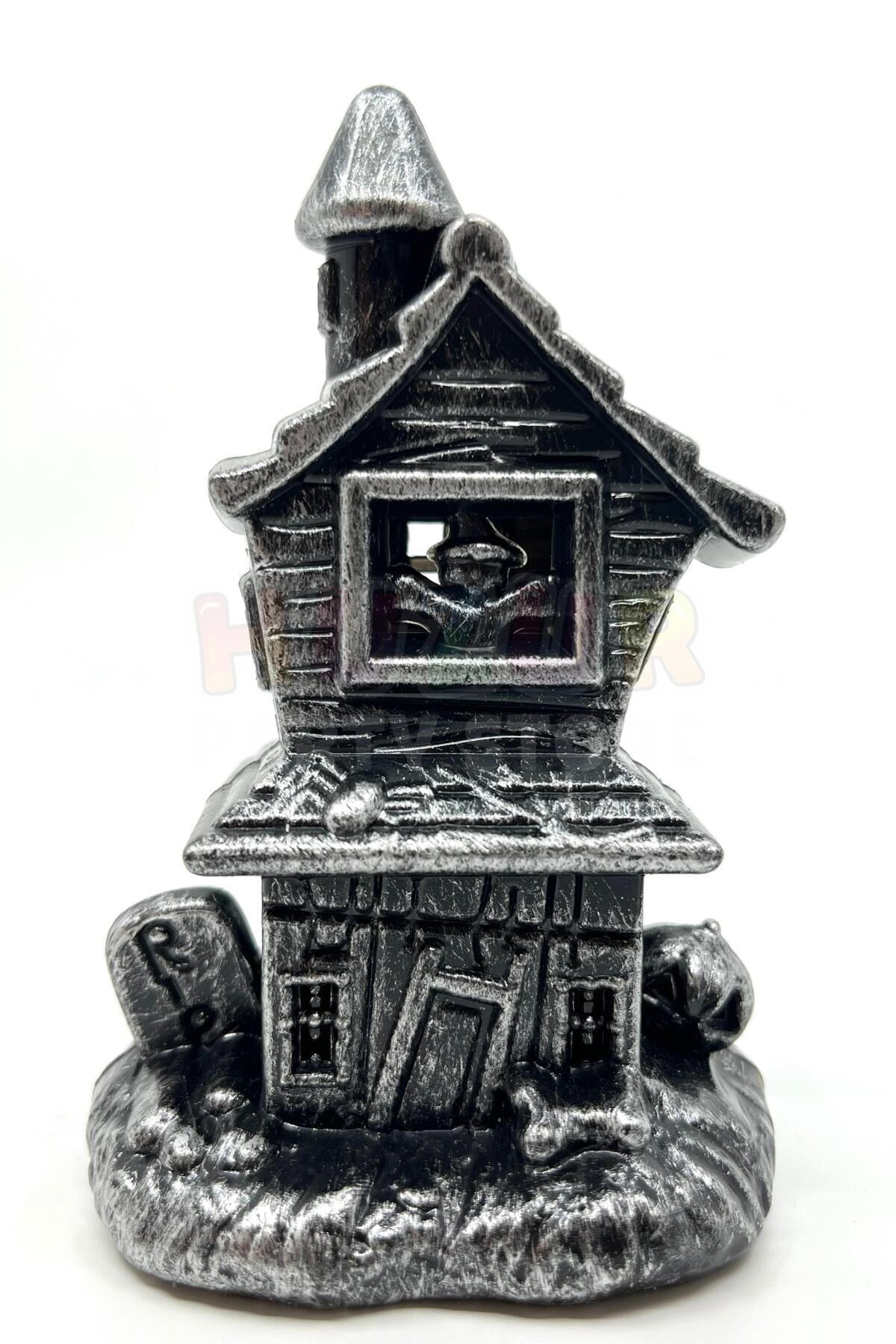 Şato Tealight Mezar Taşı Balkabağı Detaylı Sarı Işıklı Pilli Mum Halloween Cadılar Bayramı 2 Adet