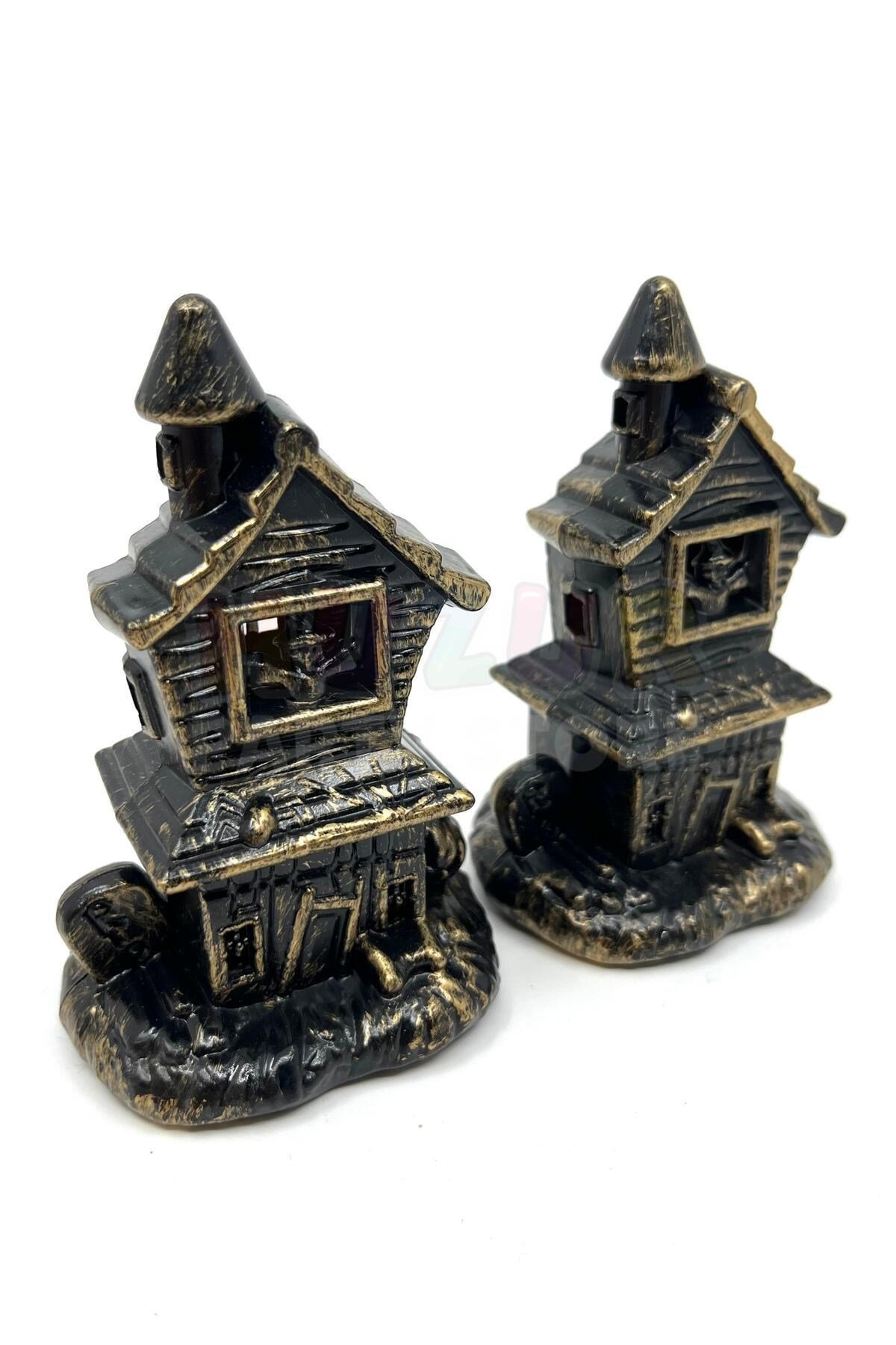 Şato Tealight Mezar Taşı Balkabağı Detaylı Sarı Işıklı Pilli Mum Halloween Cadılar Bayramı 2 Adet