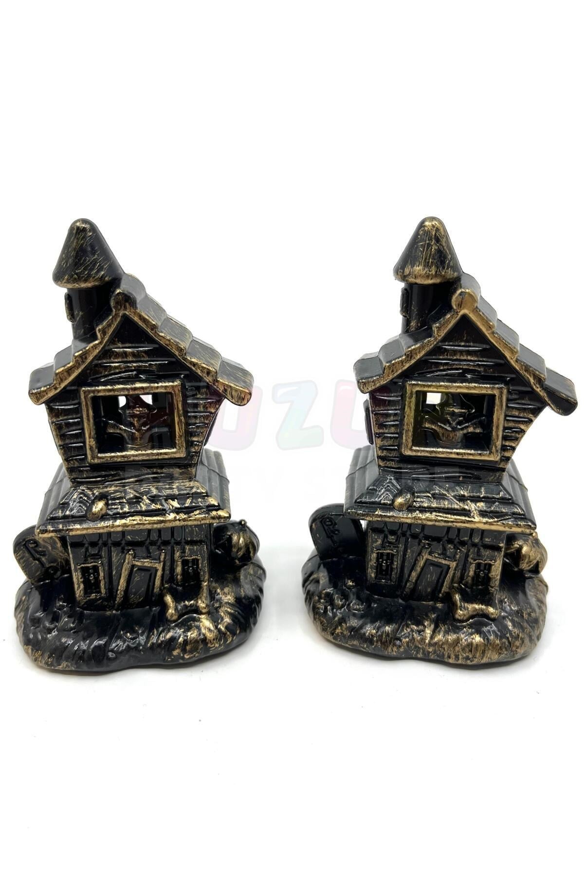 Şato Tealight Mezar Taşı Balkabağı Detaylı Sarı Işıklı Pilli Mum Halloween Cadılar Bayramı 2 Adet