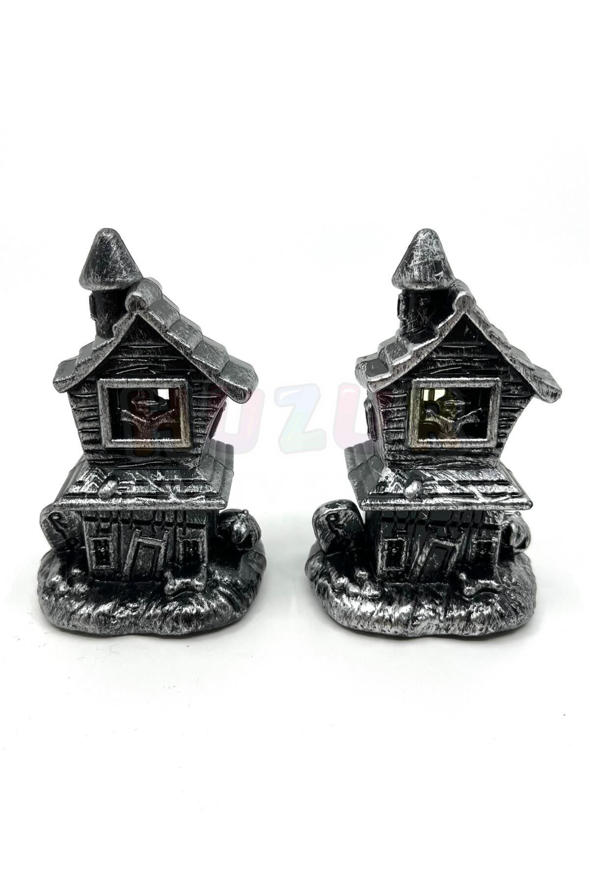 Şato Tealight Mezar Taşı Balkabağı Detaylı Sarı Işıklı Pilli Mum Halloween Cadılar Bayramı 2 Adet