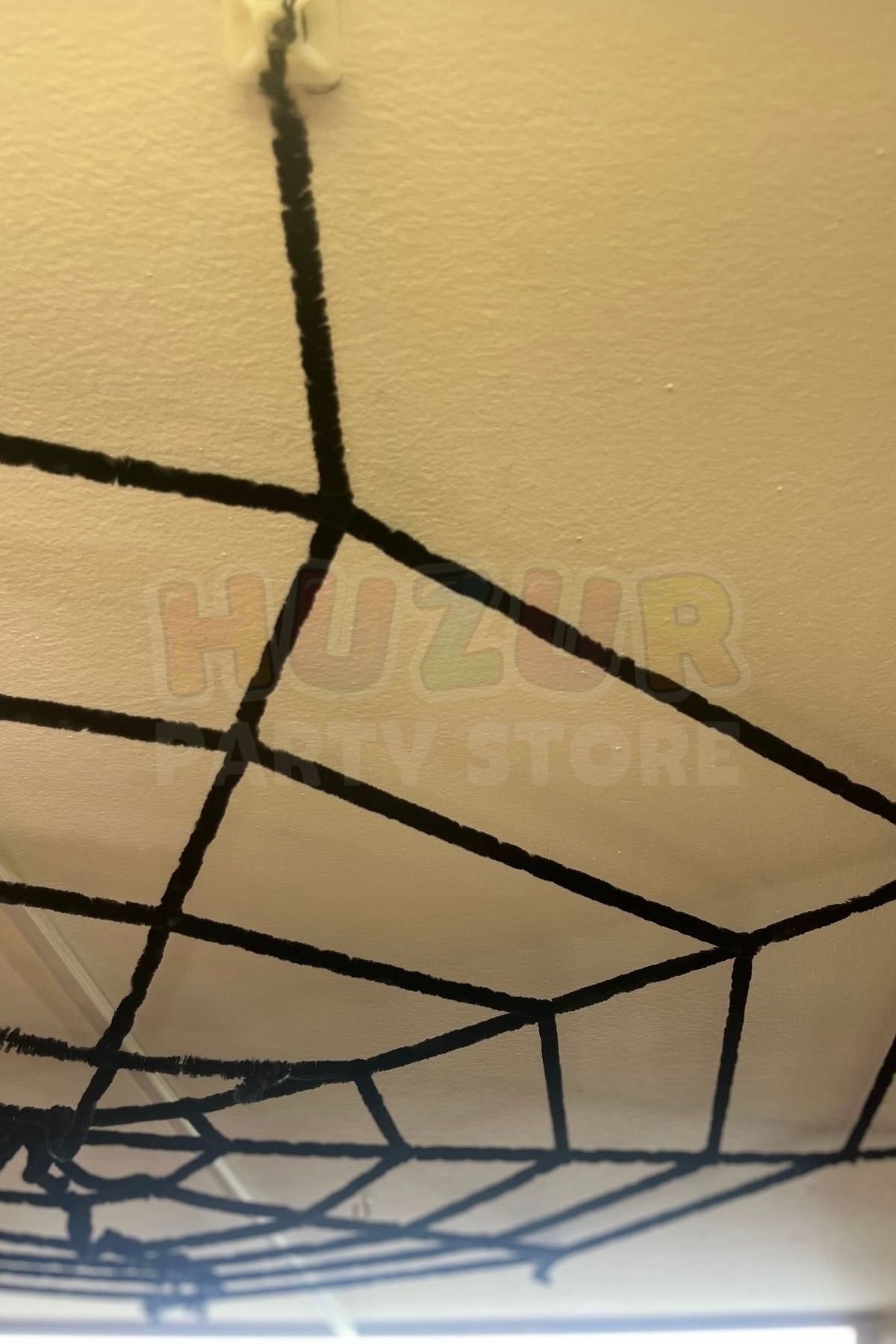 Siyah Örümcek Ağı 1.5 X 1.5 Metre Halloween Partisi Cadılar Bayramı Şaka Ürünü Mekan Süsleme Süsü
