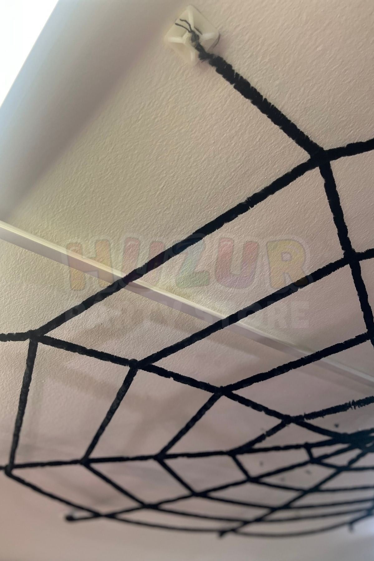 Siyah Örümcek Ağı 1.5 X 1.5 Metre Halloween Partisi Cadılar Bayramı Şaka Ürünü Mekan Süsleme Süsü