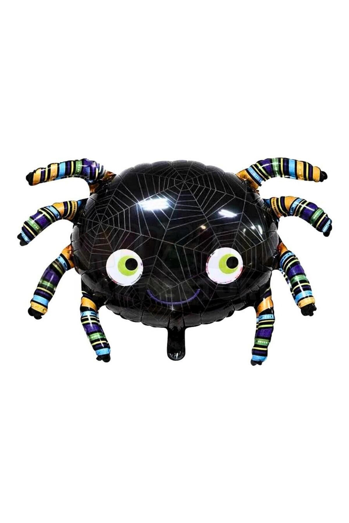 Siyah Örümcek Folyo Balon 82x55 Cm Halloween Partisi Cadılar Bayramı Dekoratif Balon Helyuma Uyumlu