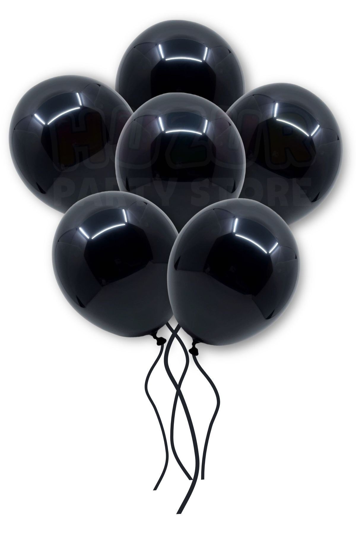 Siyah Renkli Metalik Balon 50 Adet 30 Cm Lateks Parti Konsept Organizasyon Kına Doğum Günü Balonu