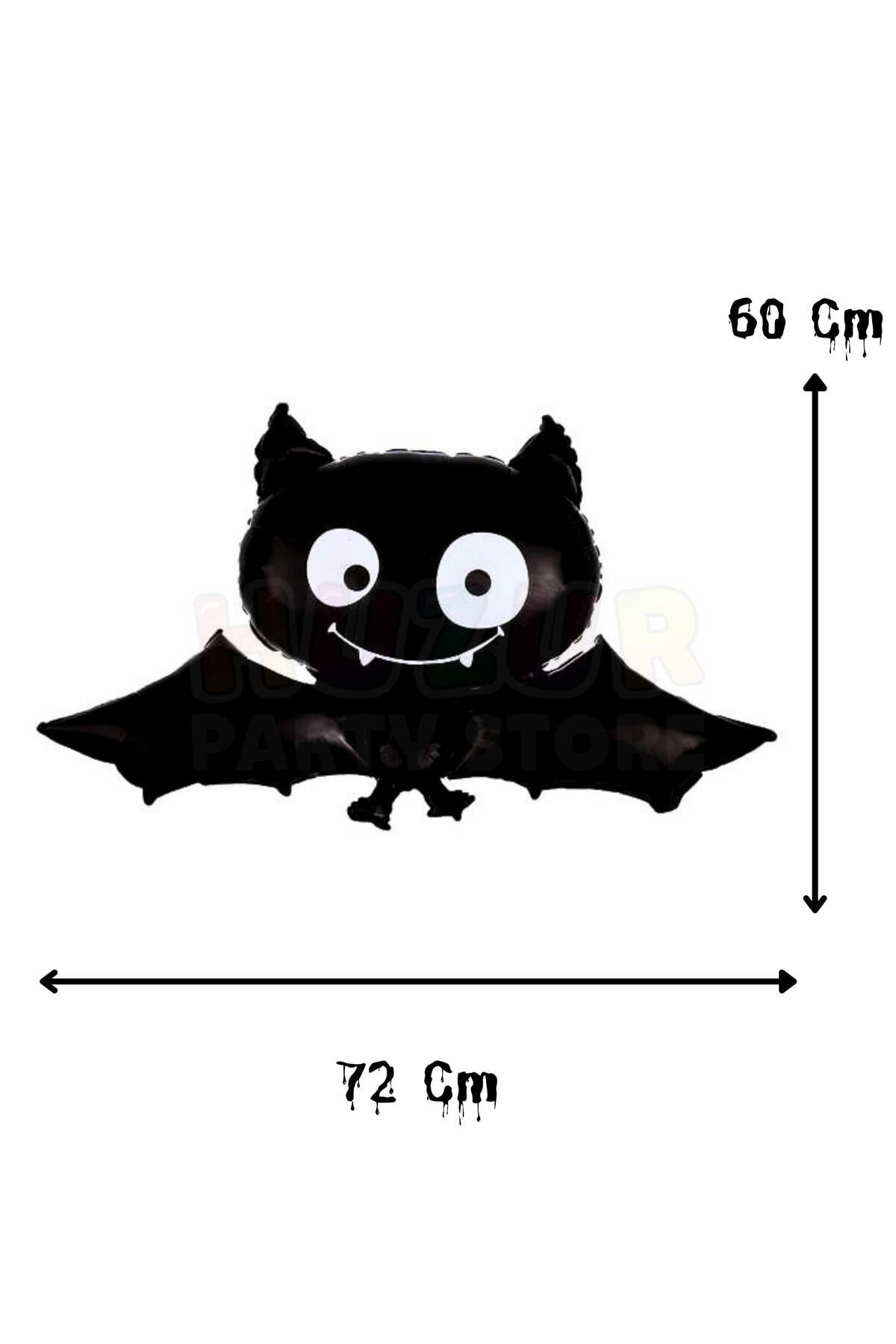 Siyah Yarasa Folyo Balon 60x72 Cm Halloween Partisi Cadılar Bayramı Dekoratif Balon Helyuma Uyumlu