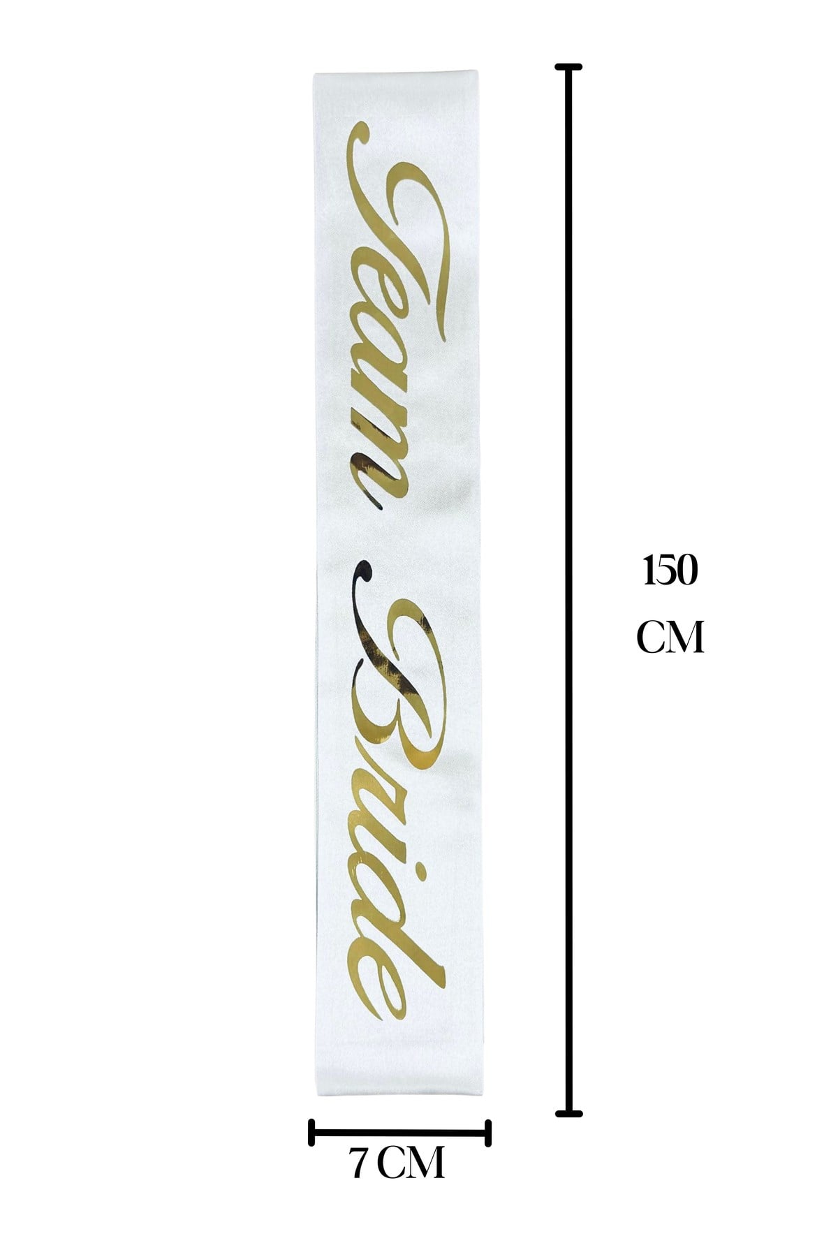 Team Bride Nedime Kuşağı Beyaz Gold Renk 150 Cm Gelinin Arkadaşları Kuşak Bekarlığa Veda Malzemeleri