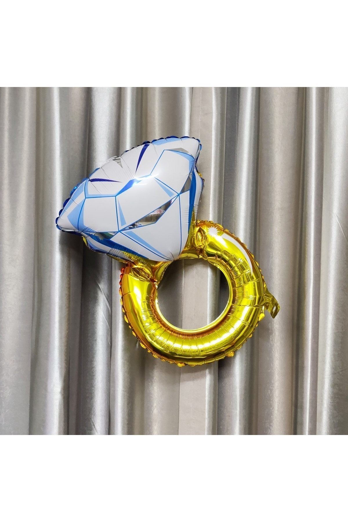 Tektaş Yüzük Gold Renkli Elmas Folyo Balon Altın Sarısı Bekarlığa Veda Partisi Bride To Be 70x45 Cm
