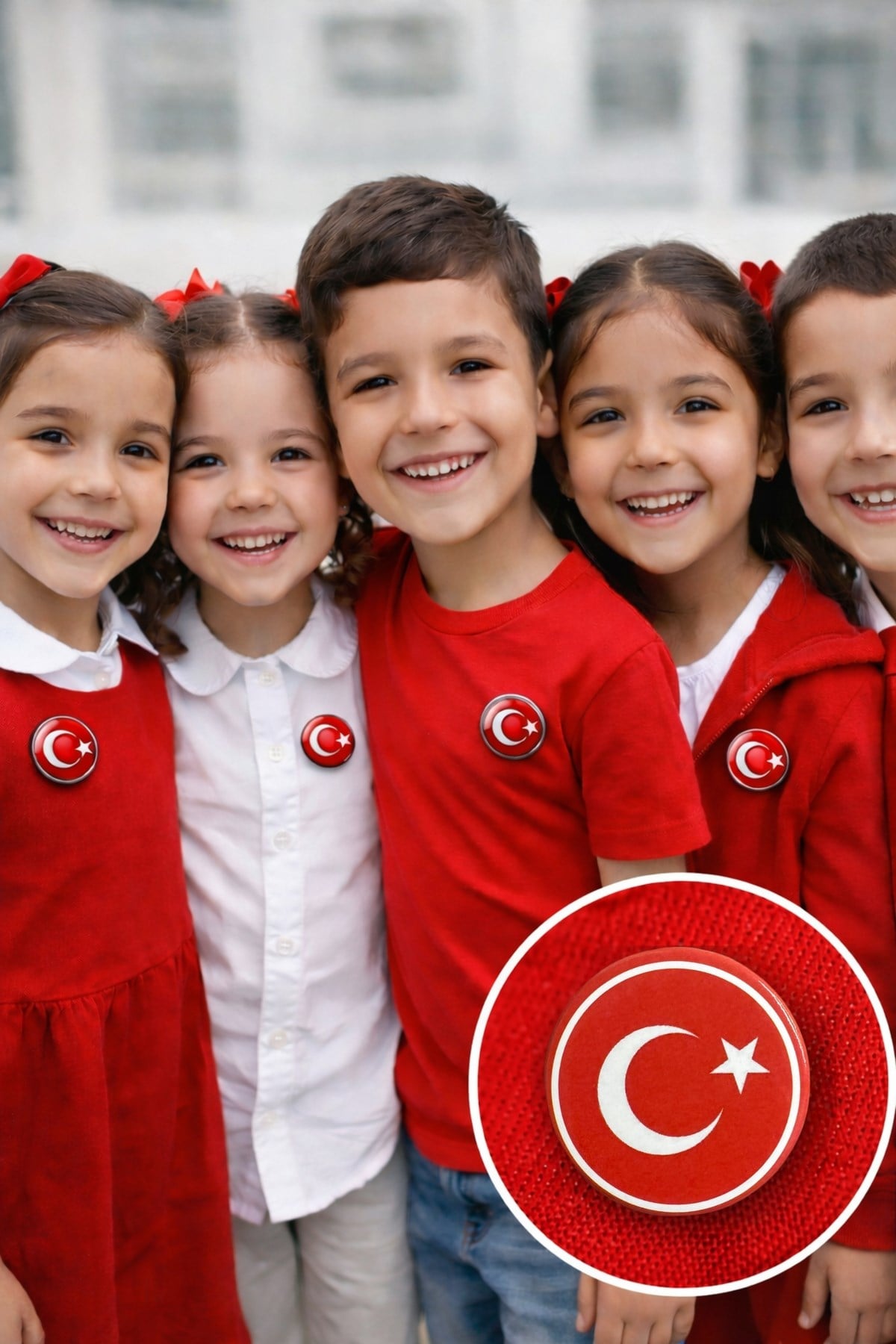 Türk Bayraklı 20li Metal Göğüs Yaka Rozeti 3.5x3.5 Cm Kancalı Iğneli 23 Nisan 29 Ekim Milli Bayram