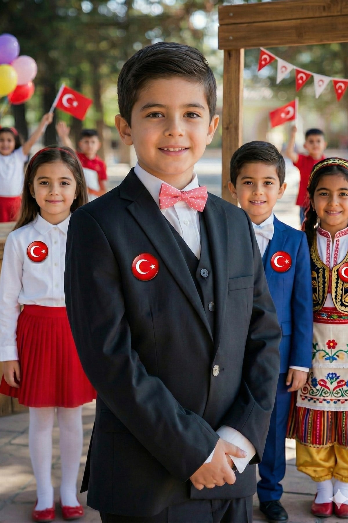 Türk Bayraklı 20li Metal Göğüs Yaka Rozeti 3.5x3.5 Cm Kancalı Iğneli 23 Nisan 29 Ekim Milli Bayram