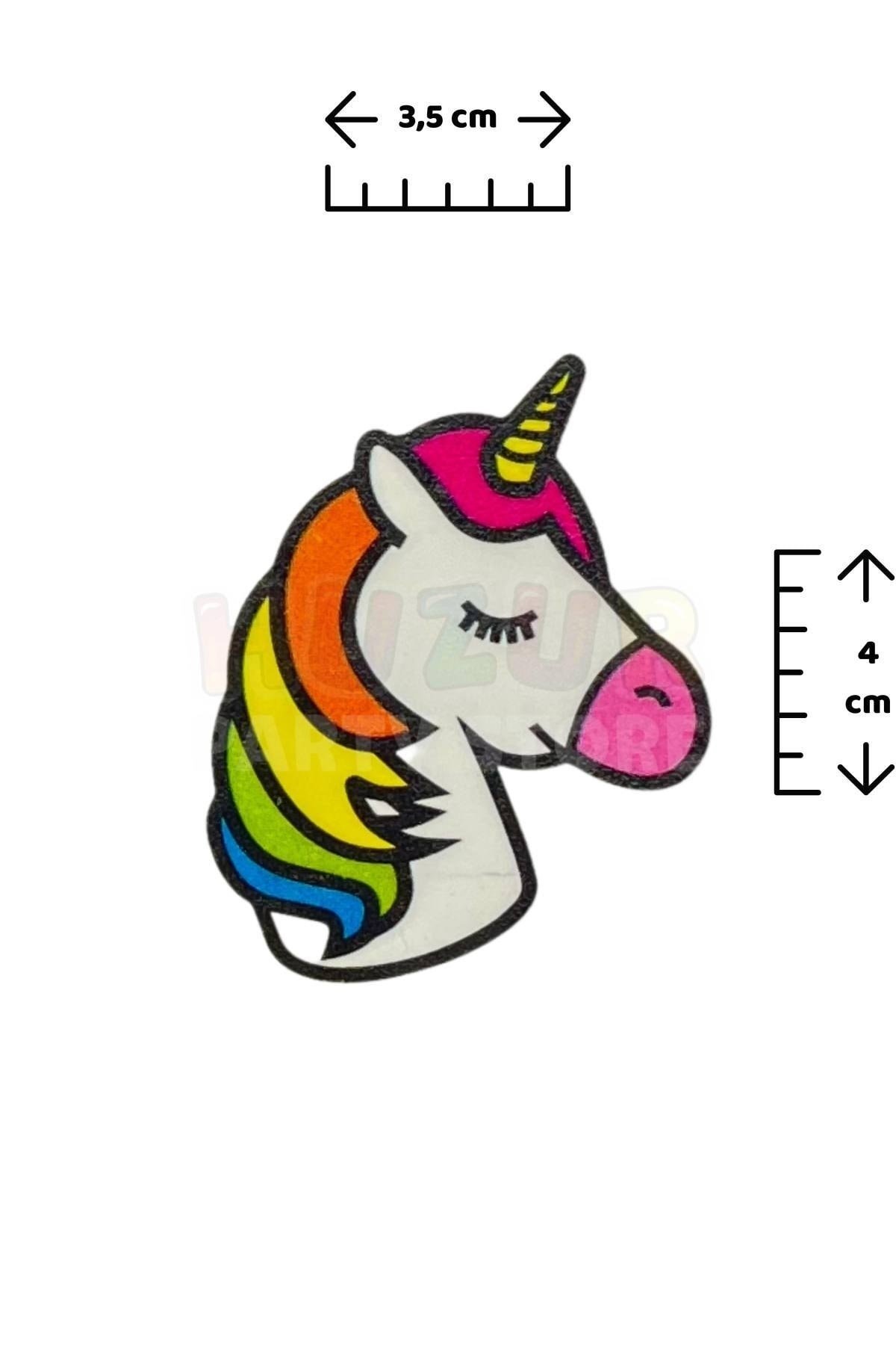 Unicorn 7 Adet Geçici Çocuk Dövmesi Doğum Günü Parti Renkli Tattoo Dövme Pony Boynuzlu At Konsepti