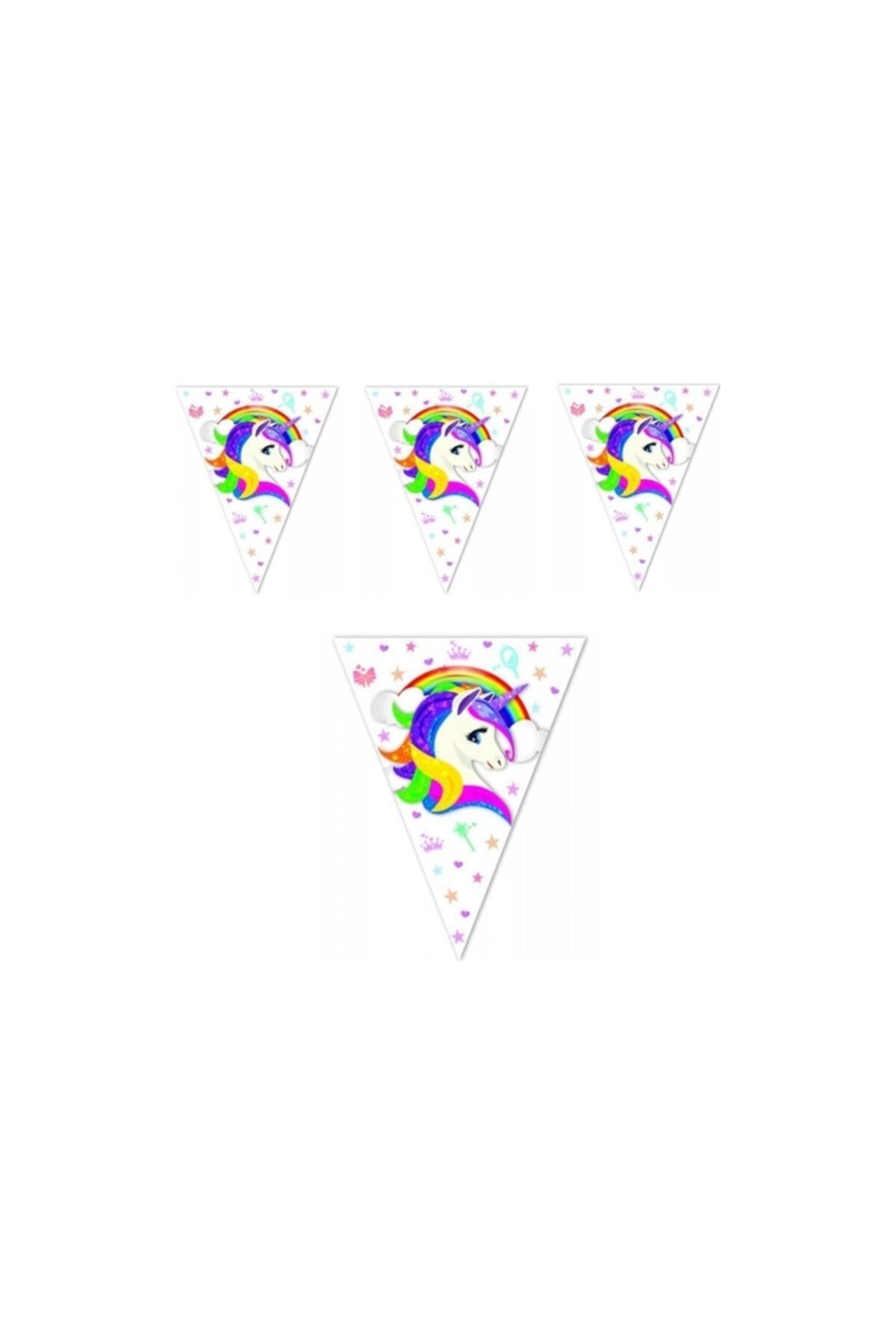 Unicorn Karakterli Flama 11 Bayrak 320 Cm Boynuzlu At Temalı Pony Parti Konsepti Lisanslı Ürün