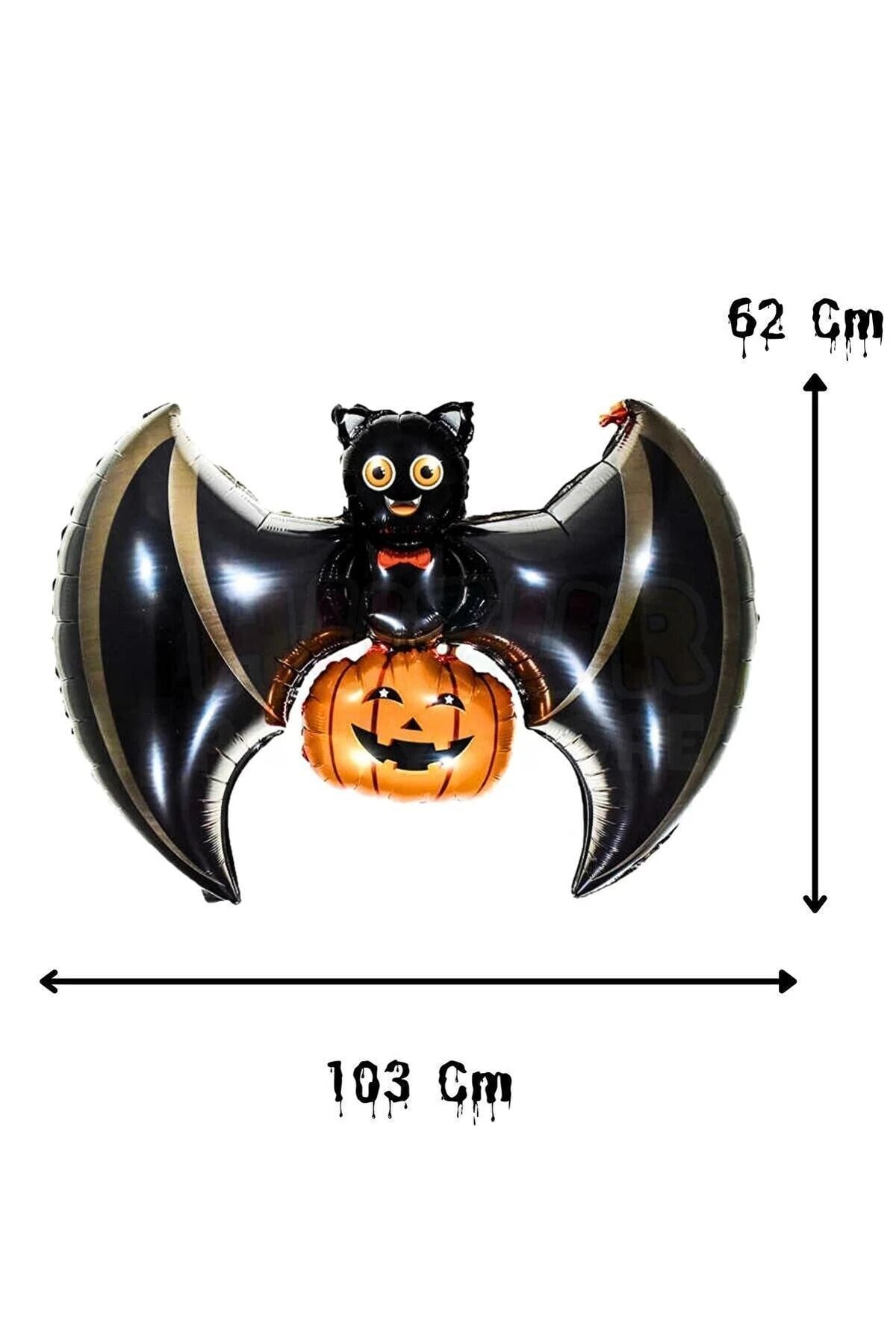 Yarasa Kabak Folyo Balon 62x103 Cm Halloween Partisi Cadılar Bayramı Dekoratif Balon