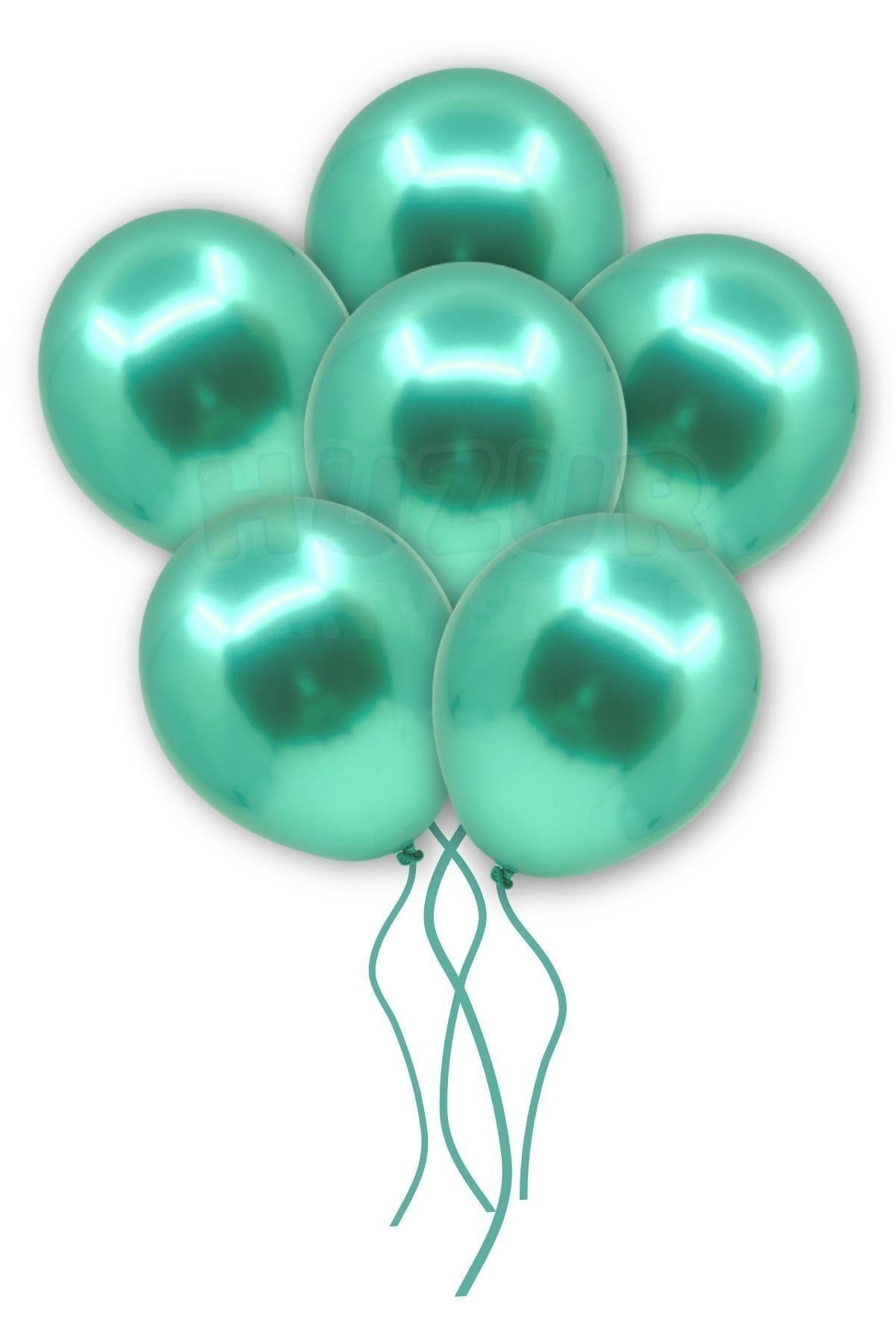 Yeşil Renkli Krom Balon 10 Adet 30 Cm Çok Parlak Canlı Parti Safari Hayvanları Doğum Günü Balonu