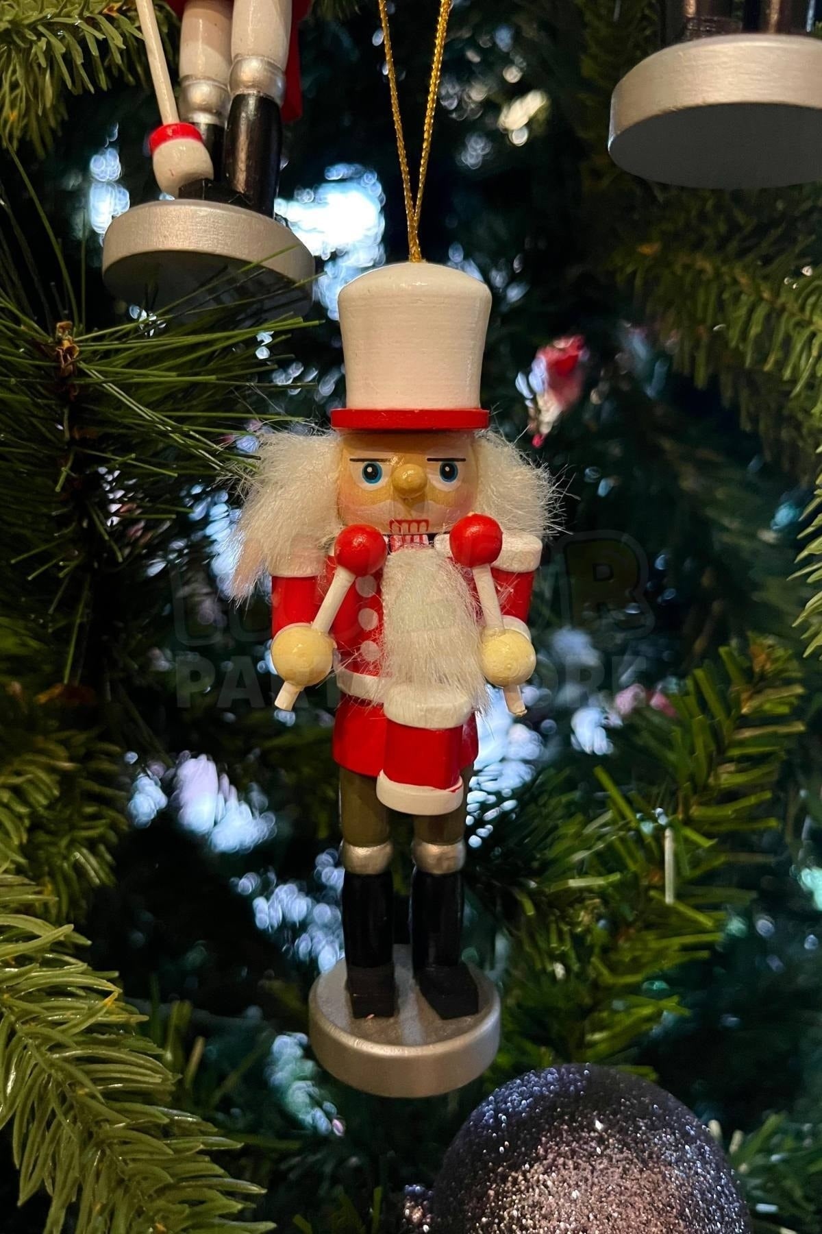 Yılbaşı Ağacına Asılan Fındıkkıran 4lü 13 Cm Kurşun Asker Nutcracker Yılbaşı Yeni Yıl Dekoru