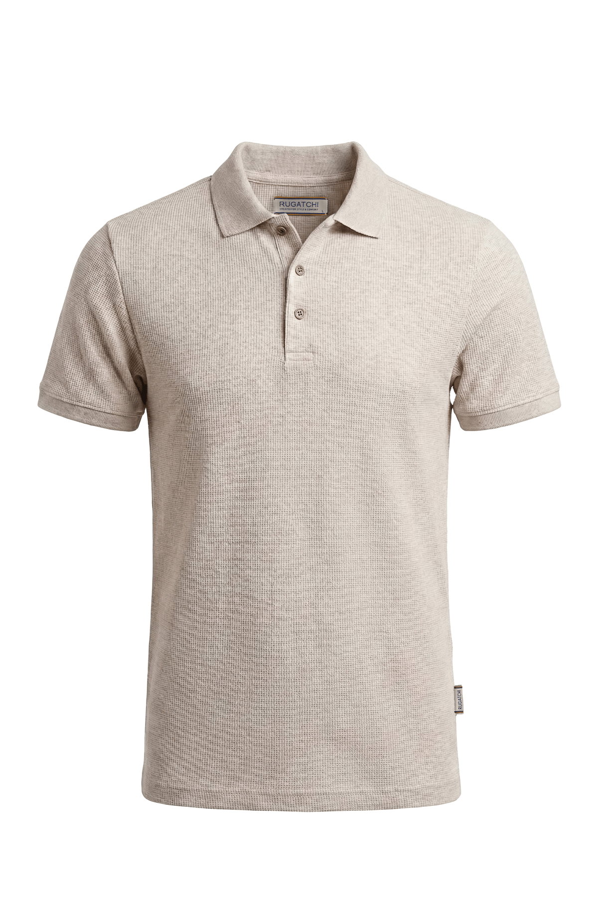 Melange Waffle Polo Shirt