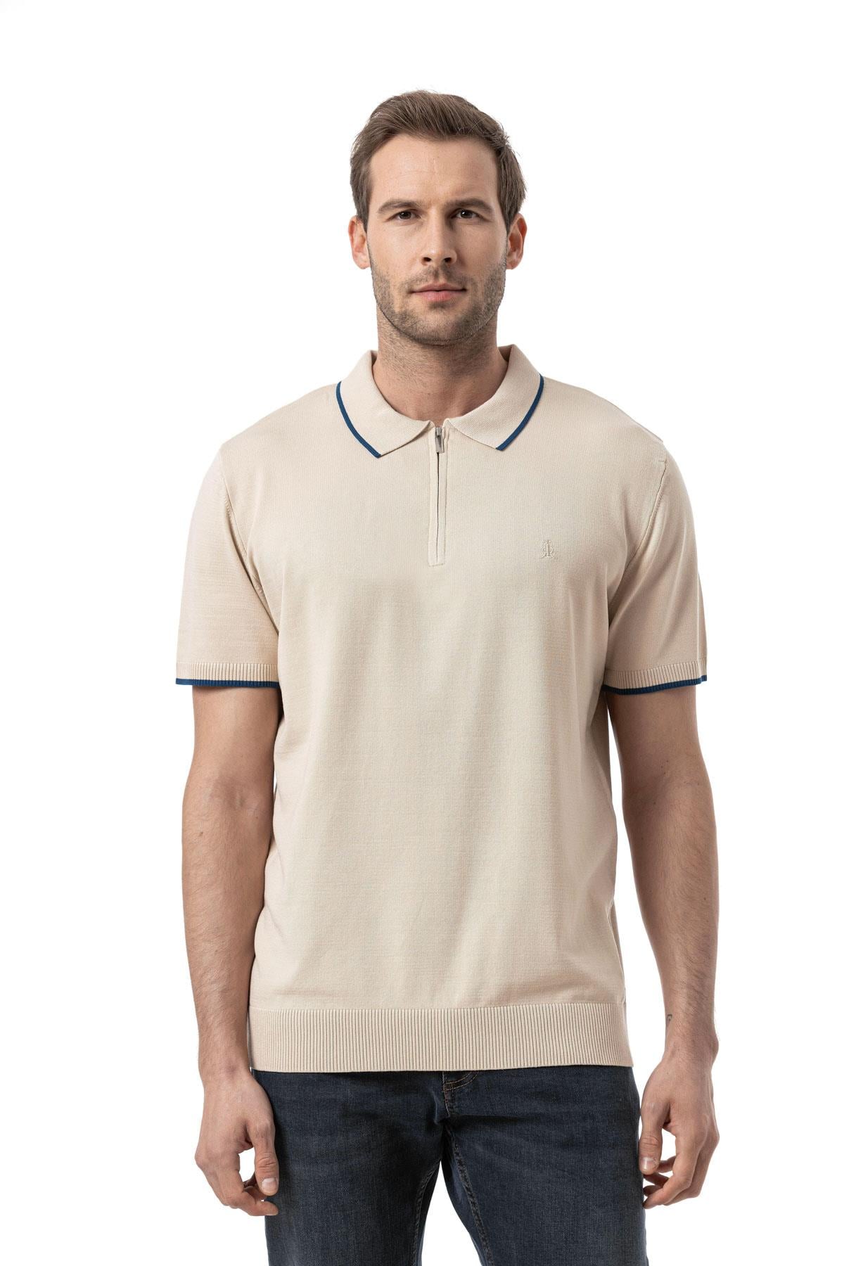 Sweaters - Zipped Polo Shirt