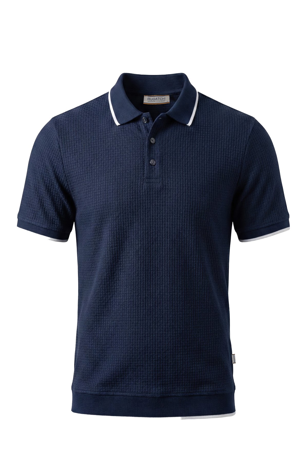 Textured Print Snap Polo