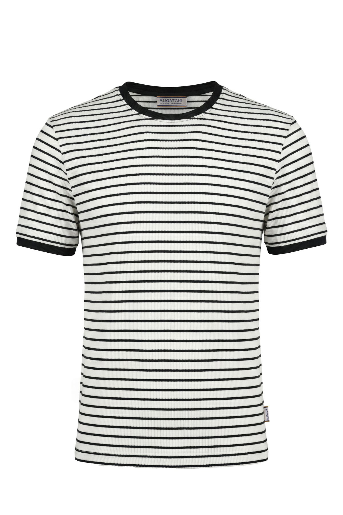 Striped Waffle Crew Neck