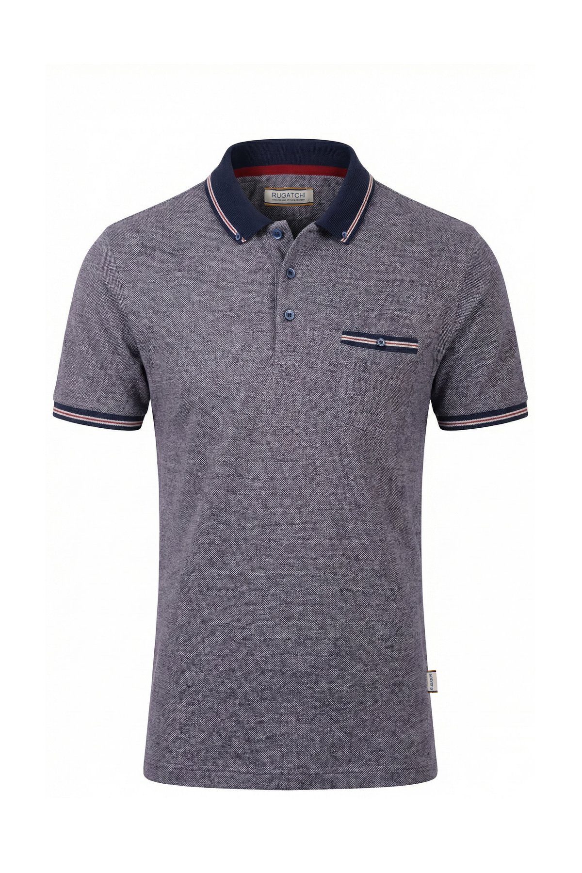 Jacquard Pique Polo Shirt with Pocket