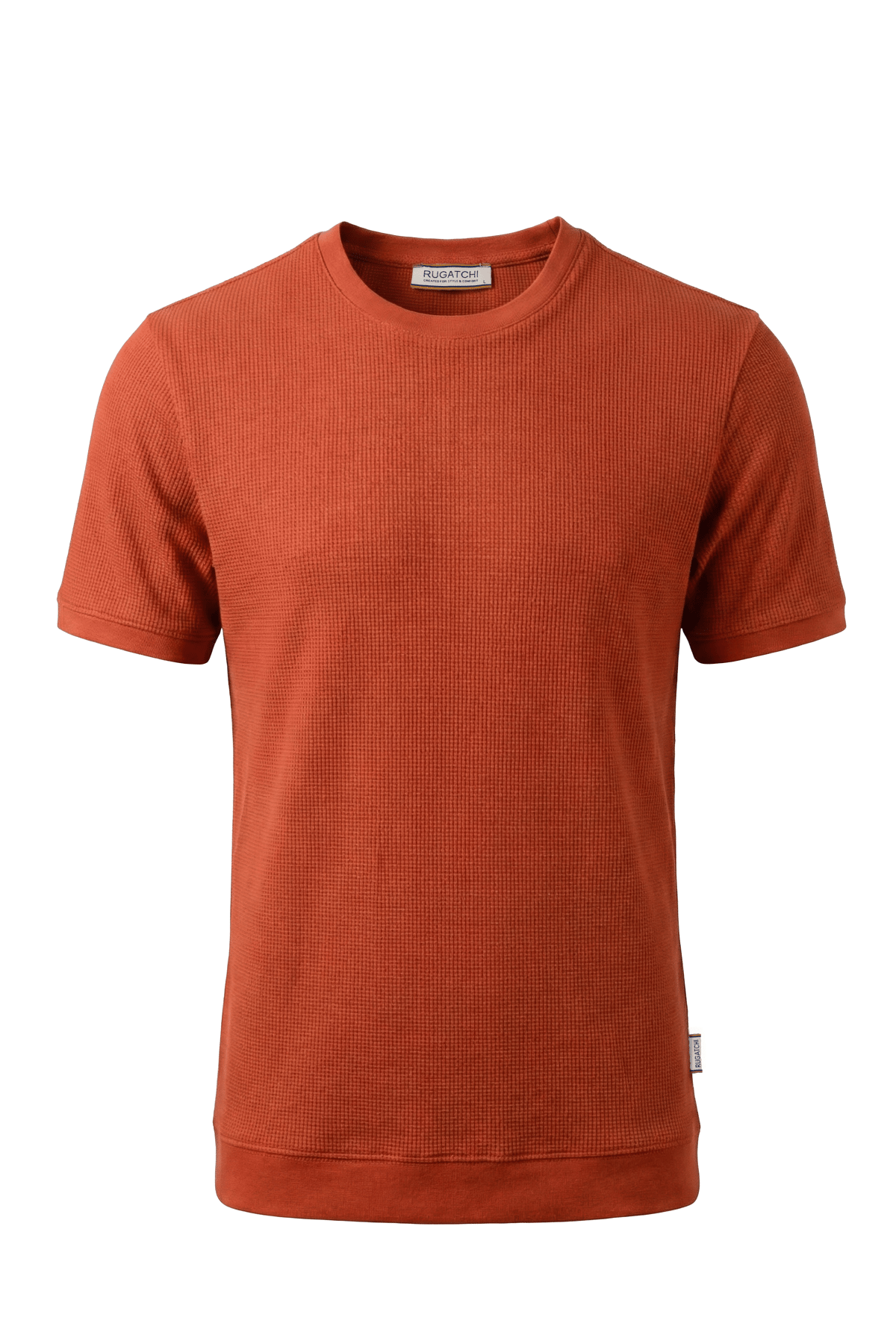Waffle Crew Neck Shirt with Ribbed Hem