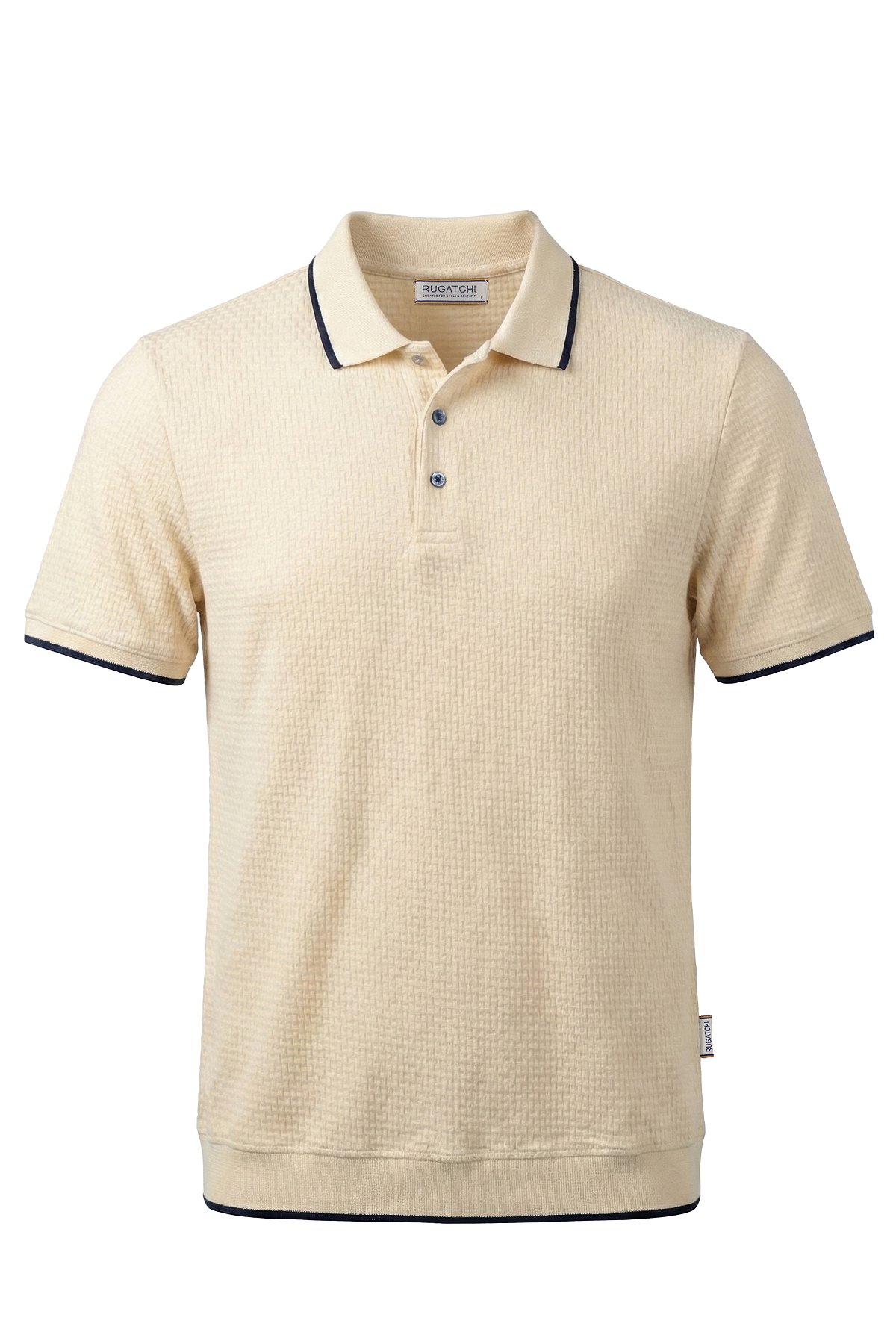 Textured Print Snap Polo