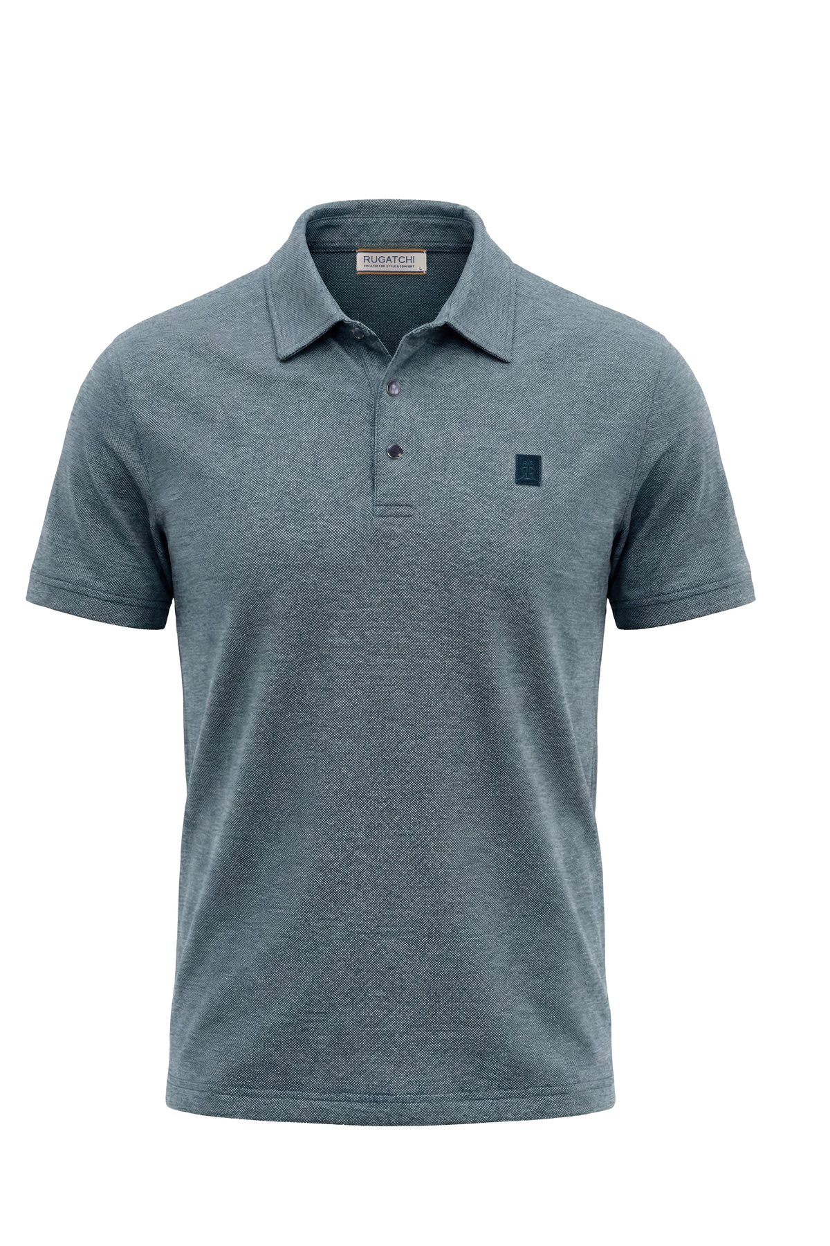 Heather Pique Snap Polo Shirt