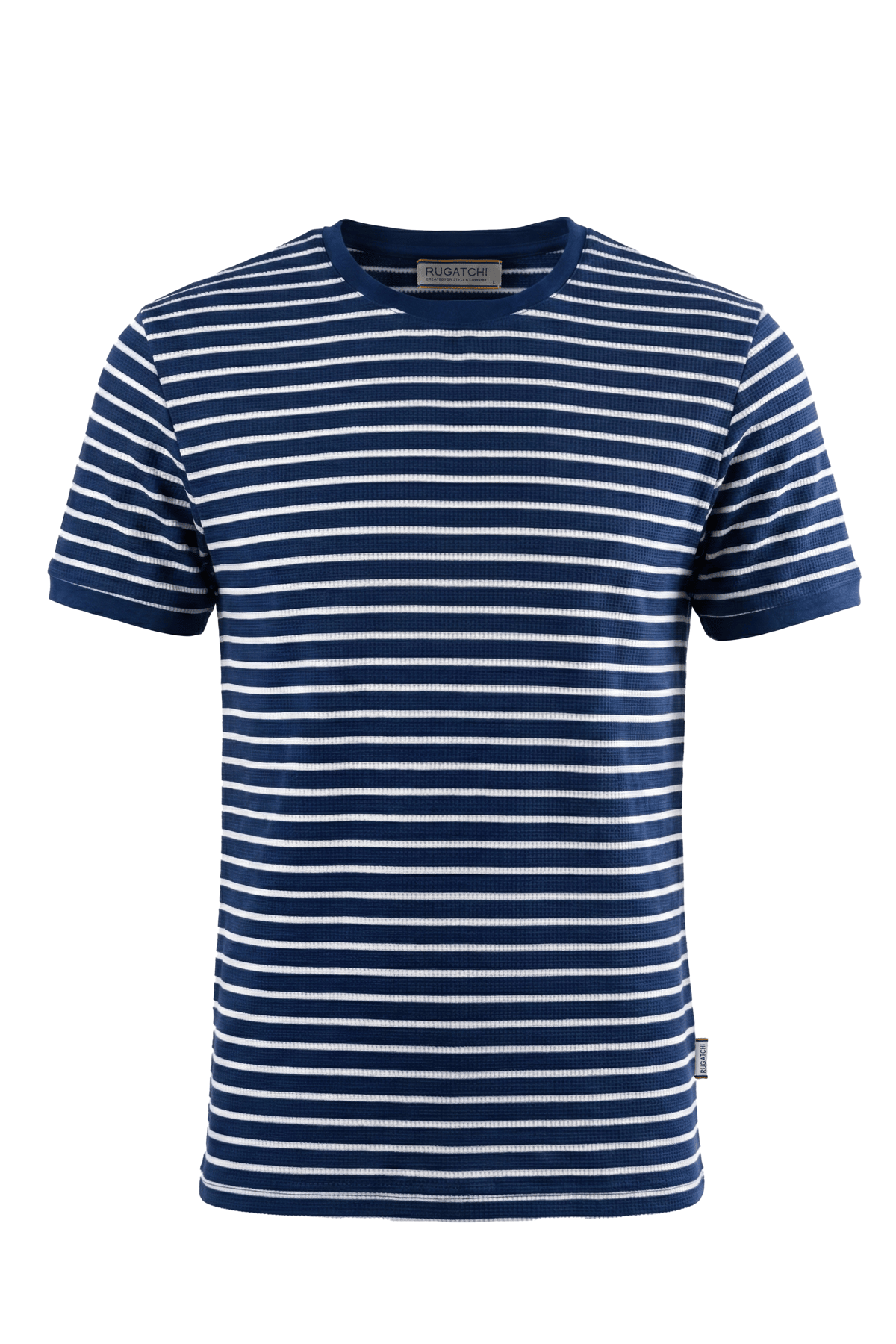 Striped Waffle Crew Neck