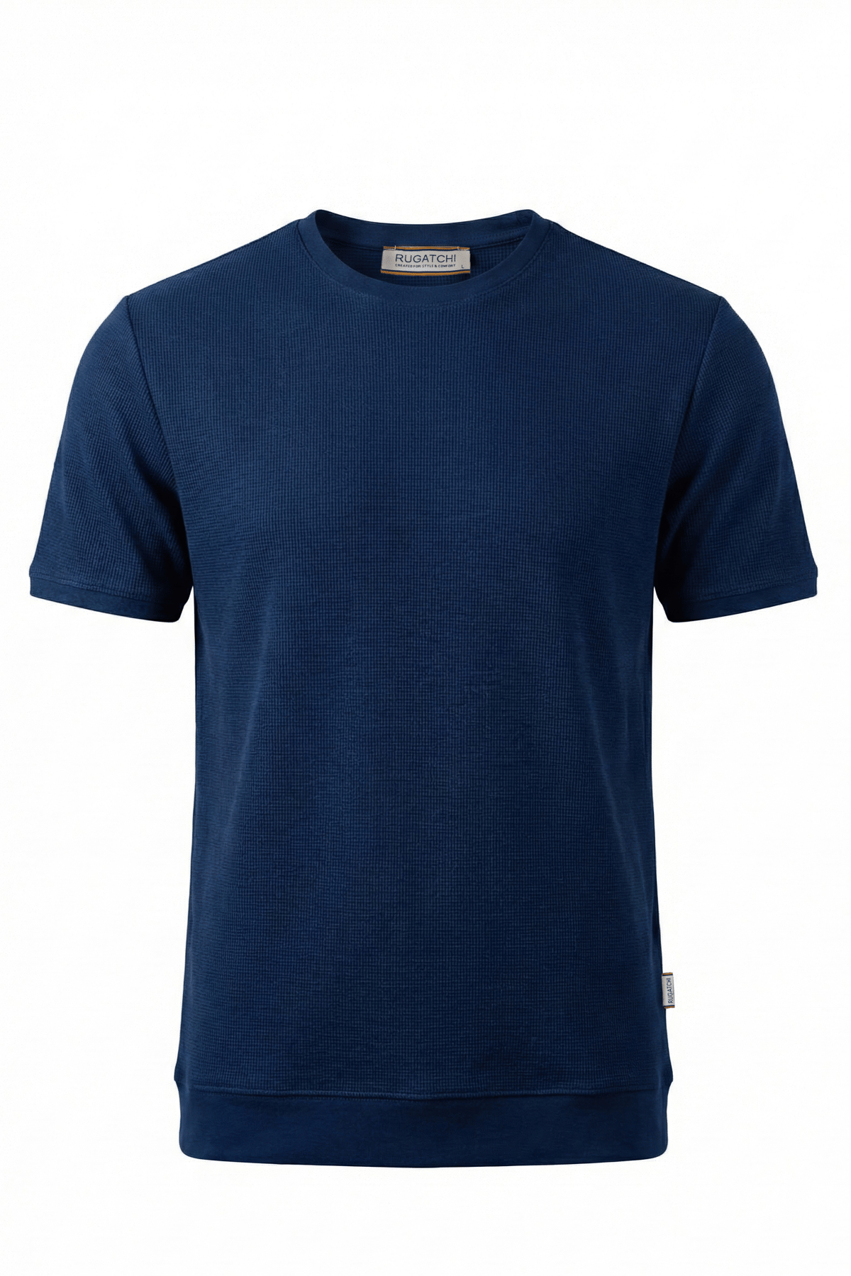 Waffle Crew Neck Shirt with Ribbed Hem