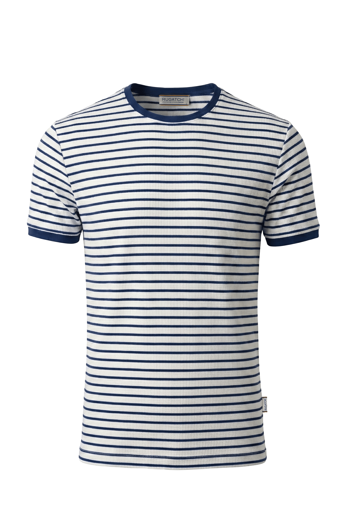 Striped Waffle Crew Neck