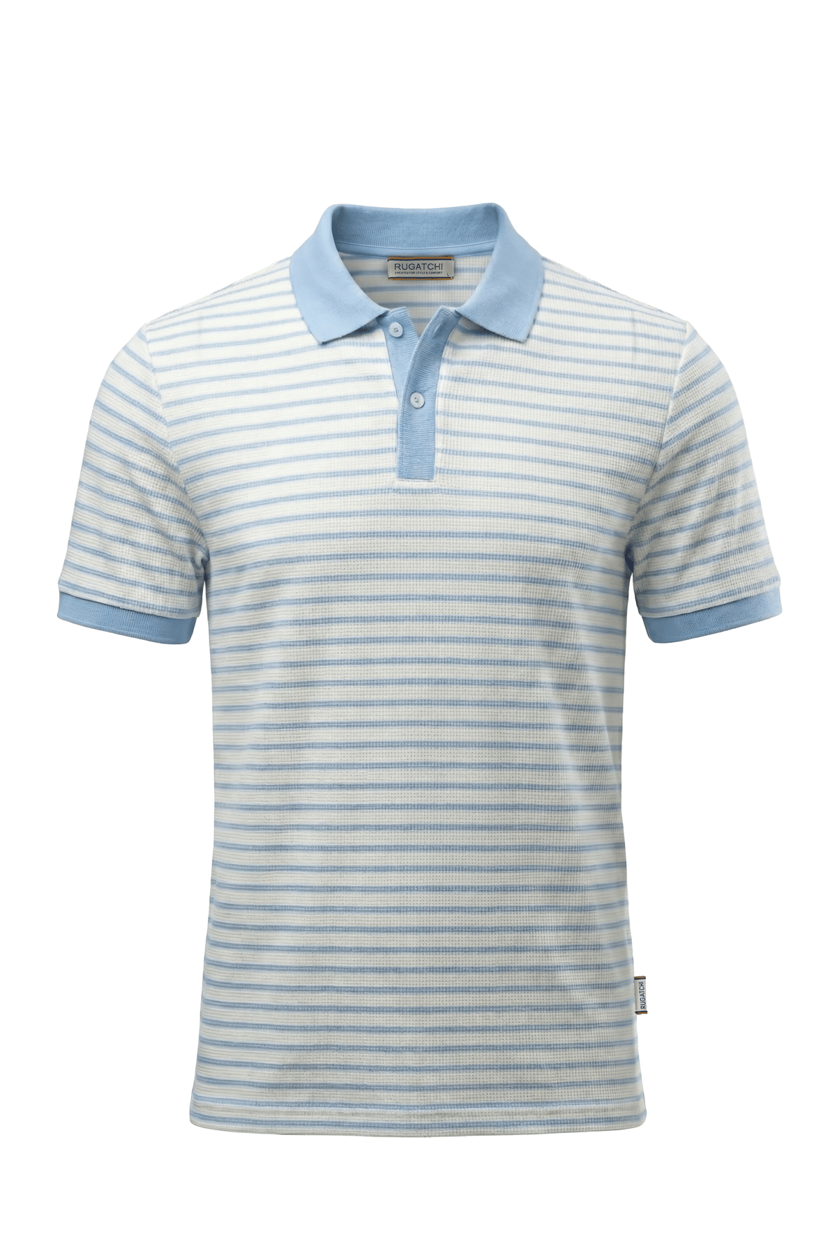 Striped Waffle Polo Shirt