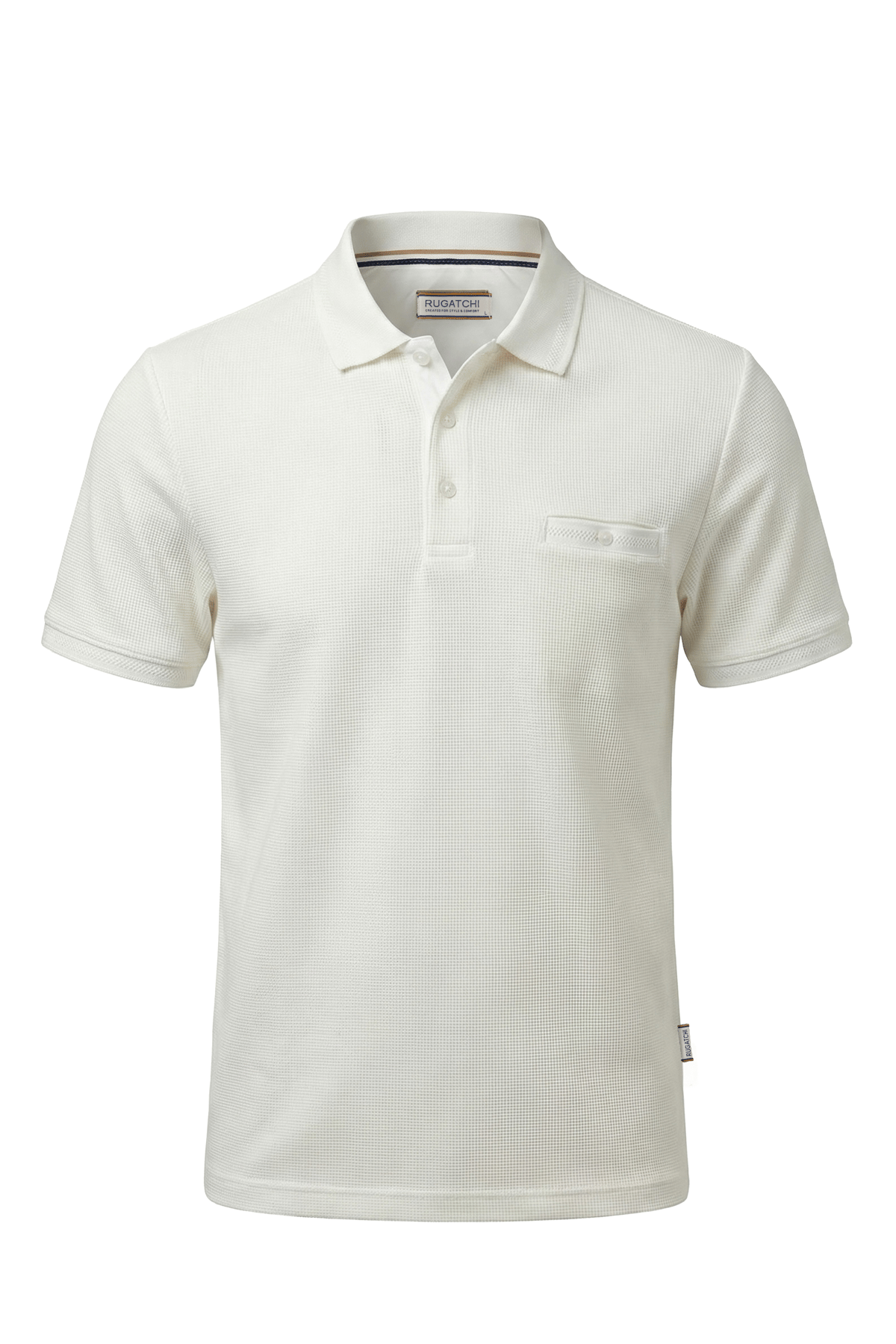 Pocketed Waffle Polo Shirt