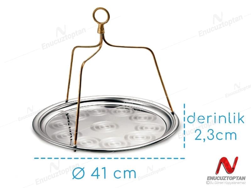 Alezy Çelik 430 Çaycı Tepsisi No:3 41 cm | ID3893