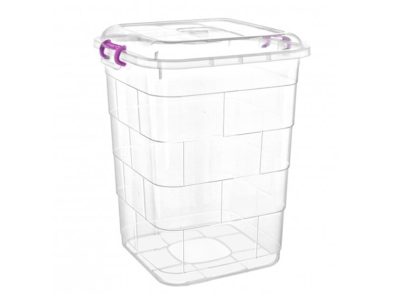 Bursev 1112 96 Şeffaf Kare Gıda Bakliyat Kovası 55 Litre | ID2308