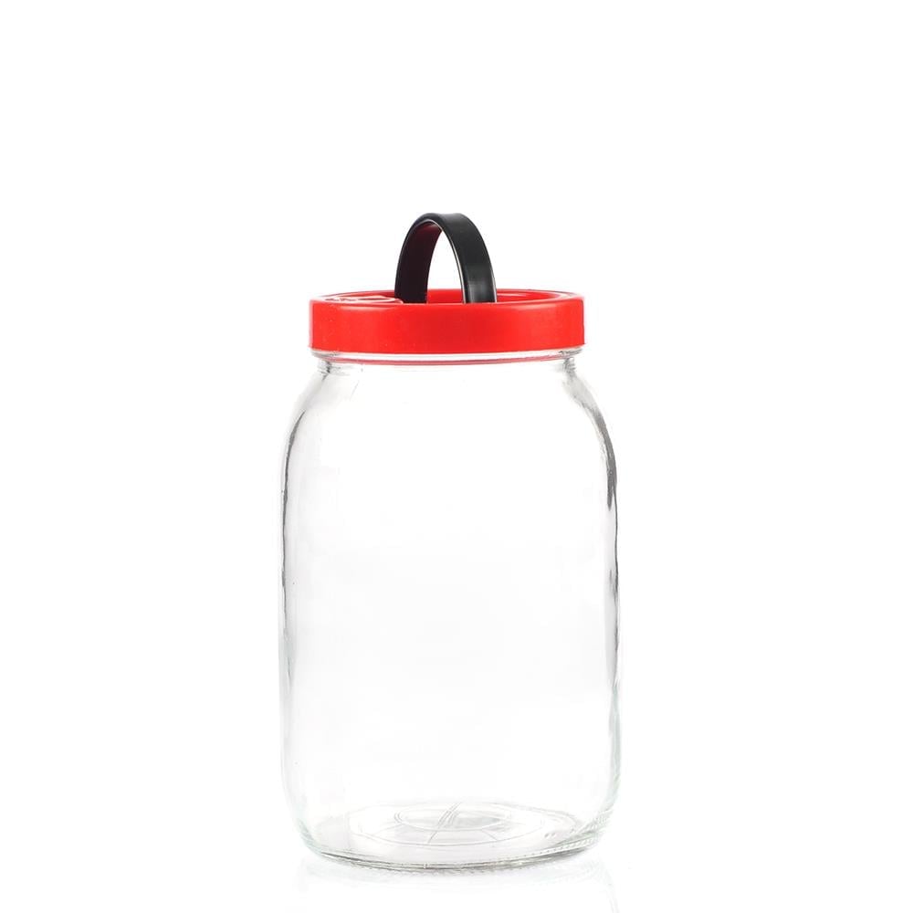 Cam Kavanoz Kulplu 2 Litre - Kapaklı Konserve Şişesi | ID2028