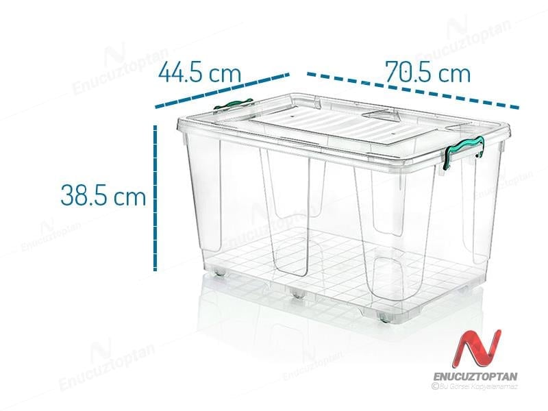 HobbyLife 02 1160 Kapaklı Tekerlekli Multibox Saklama Kabı 80 Litre | ID2702