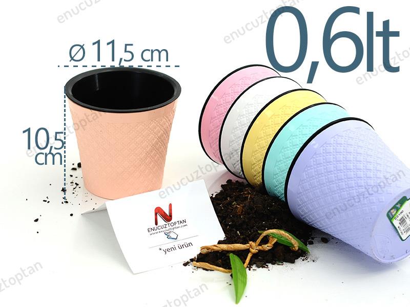 Irak Garden Flowers  SS100 Sümbül Dekoratif Desenli Saksı 0.6 Litre | ID1444