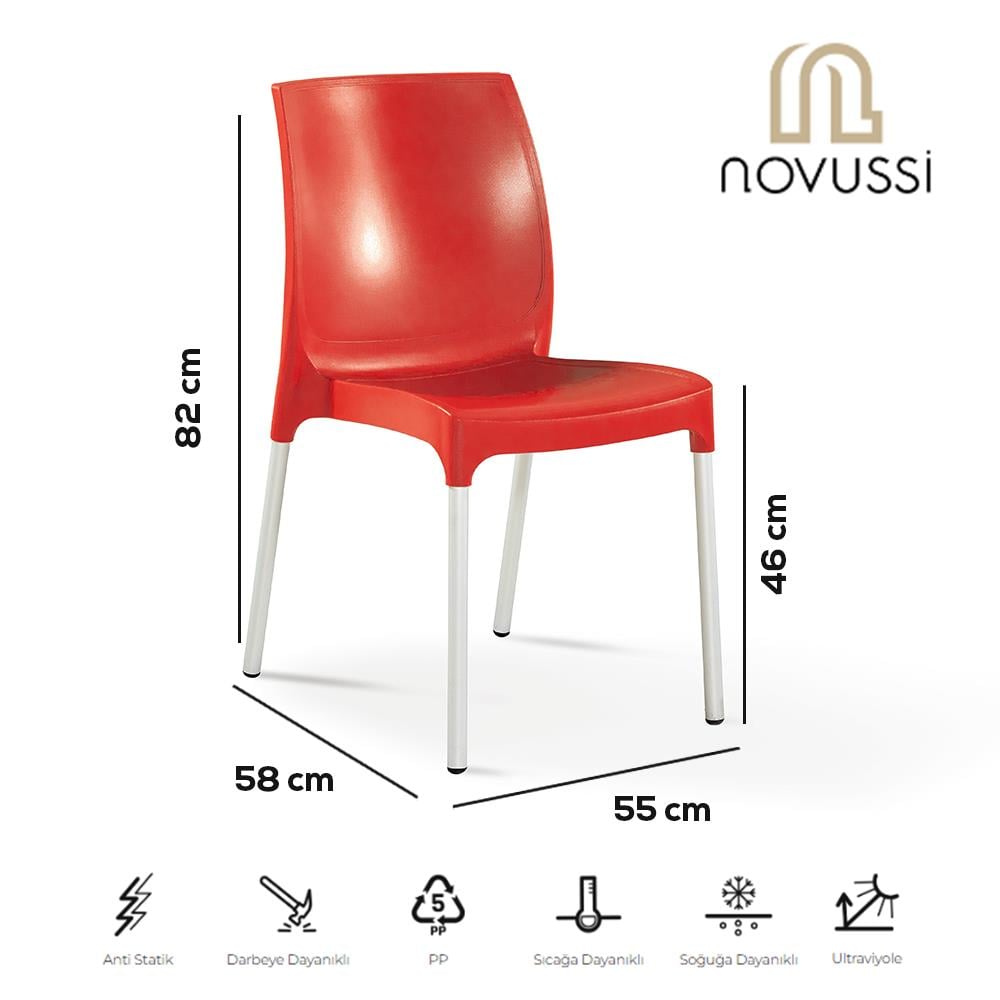 Novussi C010 Castel Sandalye Kırmızı | ID6251