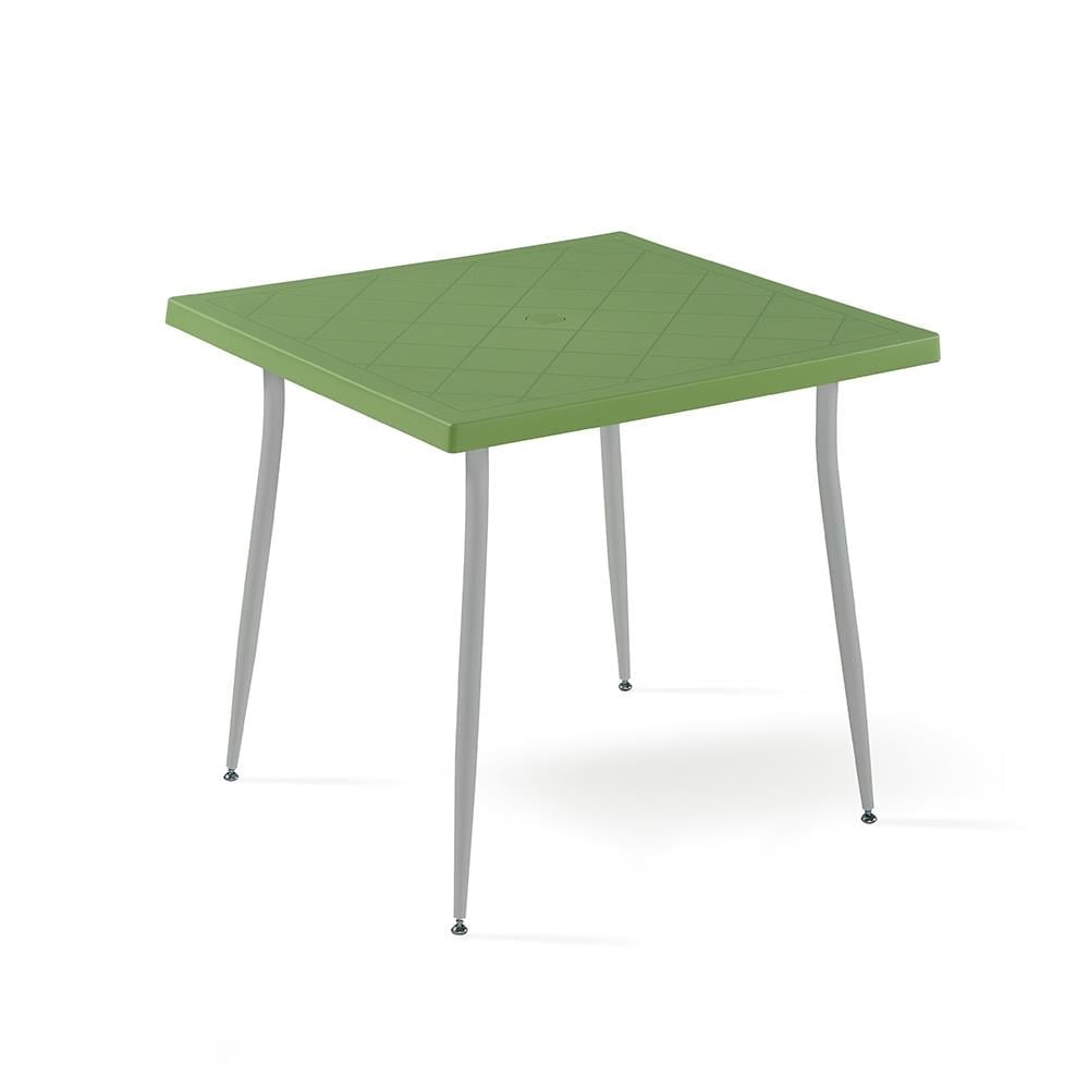 Novussi Carmen 80x80 Metal Gri Ayaklı Masa - Yeşil | ID6334