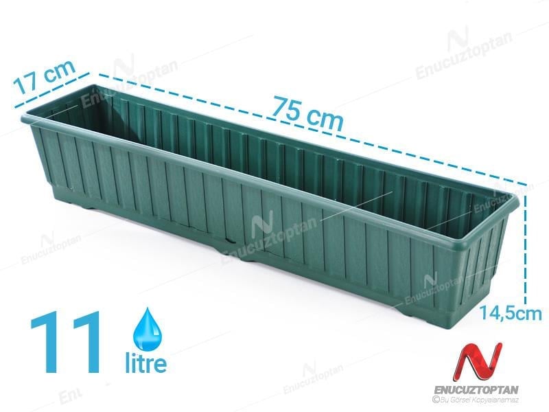 Serinova S233 Klasik Balkon Çiçek ve Bitki Saksısı No:3 - 11.5 Litre | ID2880