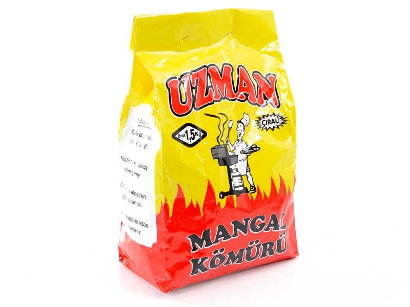 Uzman Çıralı Kolay Yanan Pratik Hazır Mangal Kömürü 1,5kg | ID1522